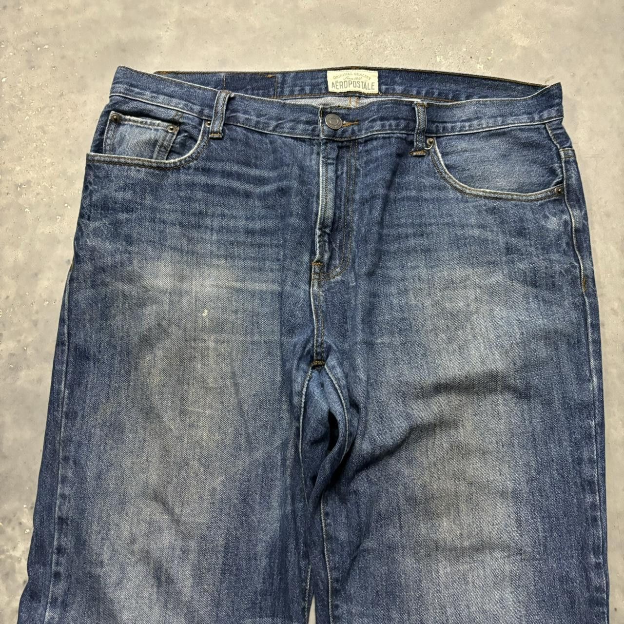 Japanese Brand × Vintage Crazy Vintage Y2K/2000s Baggy Grunge Dark Wash Skater Denim Jeans! Size US 38 / EU 54 - 5 Thumbnail