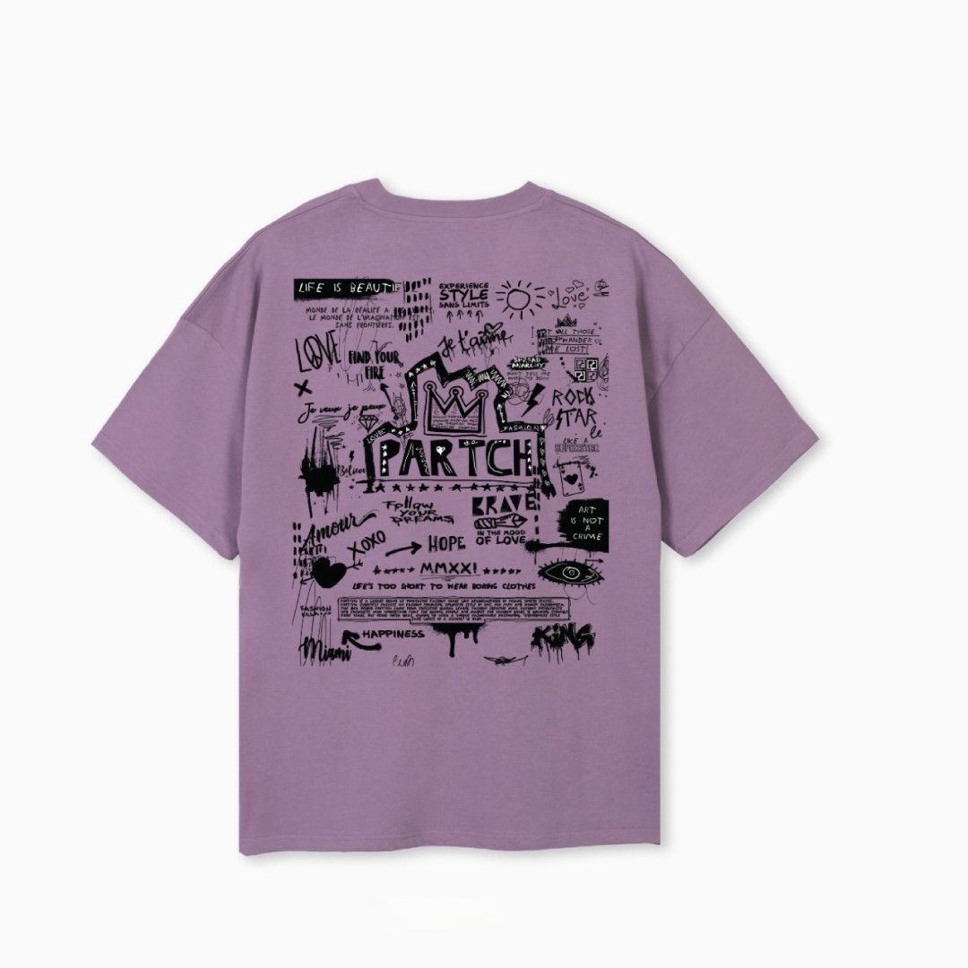 Designer PARTCH Pop Love Oversized Tee Purple Size US M / EU 48-50 / 2 - 1 Thumbnail