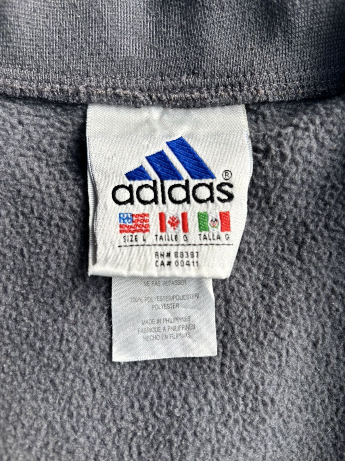 Adidas Adidas Dark Gray Quarter Zip Sweatshirt US L Size US L / EU 52-54 / 3 - 3 Thumbnail
