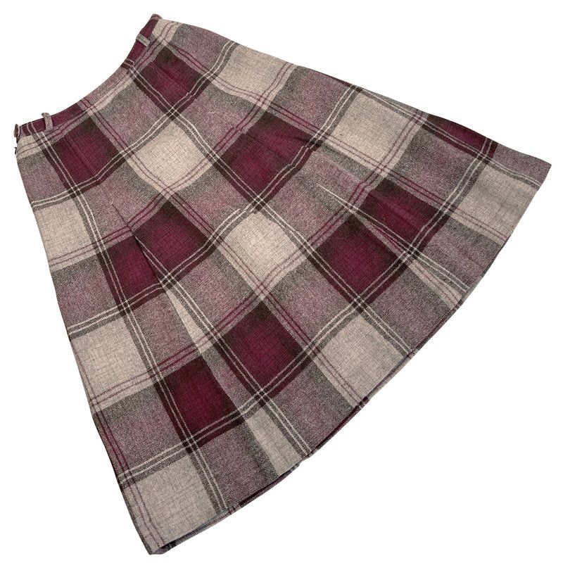 image of Vintage Westerlind (Sweden) Barleycorn Wool Tweed Hip Stitch A-Line in Red, Women's (Size 22)