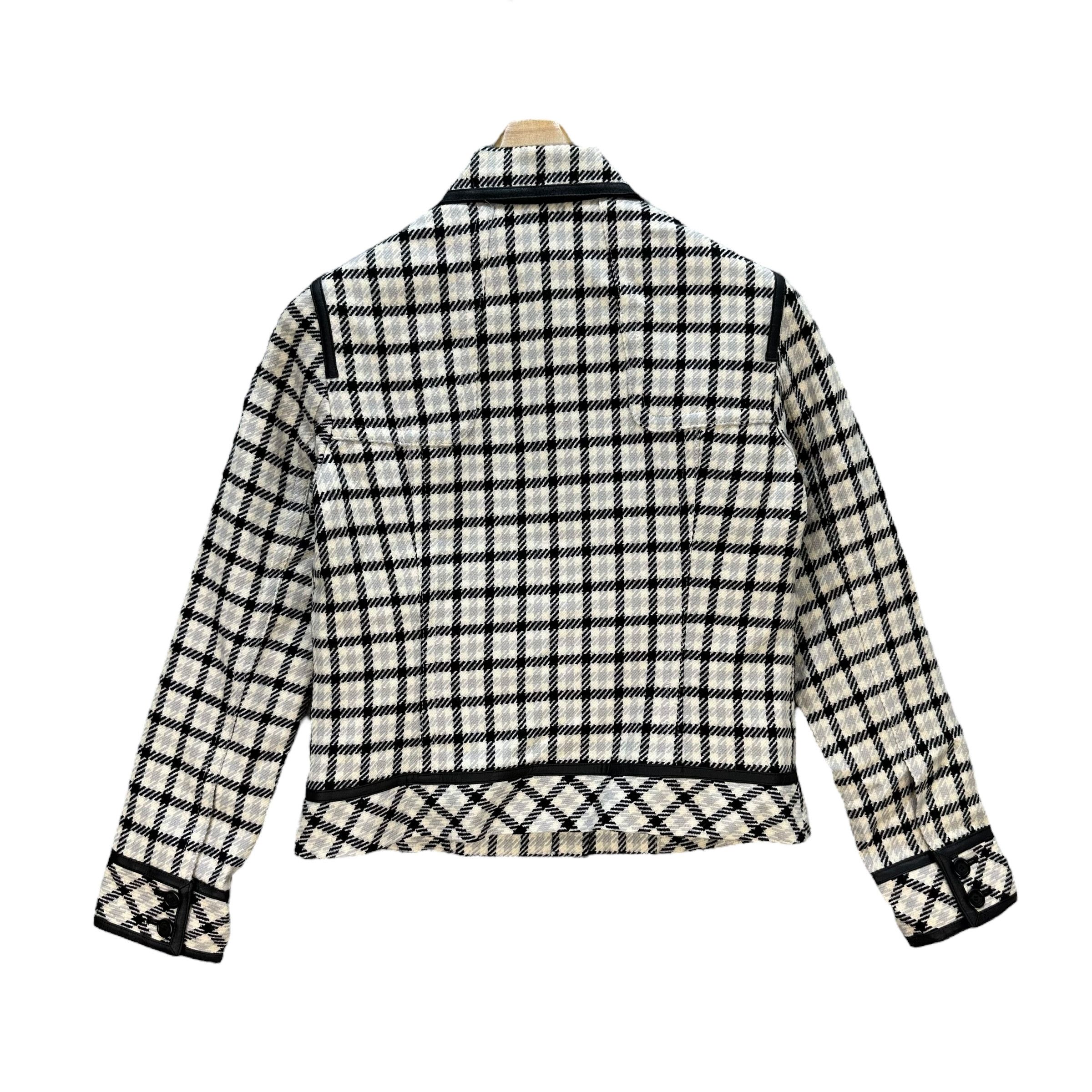 Courreges COURREGES Black White Checked Crop Jacket #A43-0988 Size S / US 4 / IT 40 - 11 Thumbnail