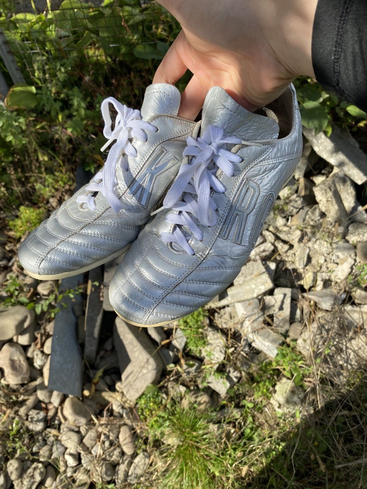 Dirk Bikkembergs Dirk Bikkembergs Leather Silver Sneakers Made in Italy Size US 8 / IT 38 - 8 Thumbnail