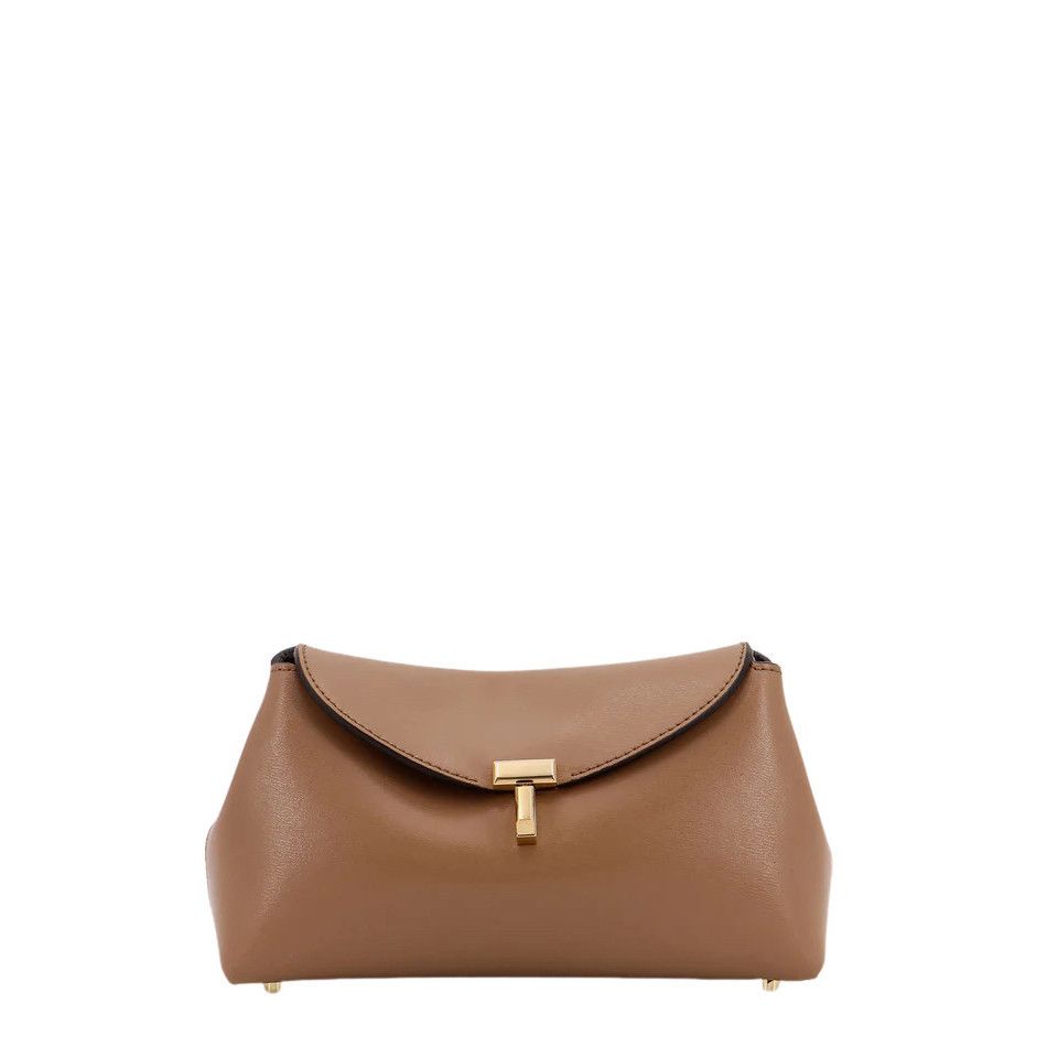 Toteme TOTEME T-Lock Brown Mini Clutch New Size ONE SIZE - 1 Thumbnail