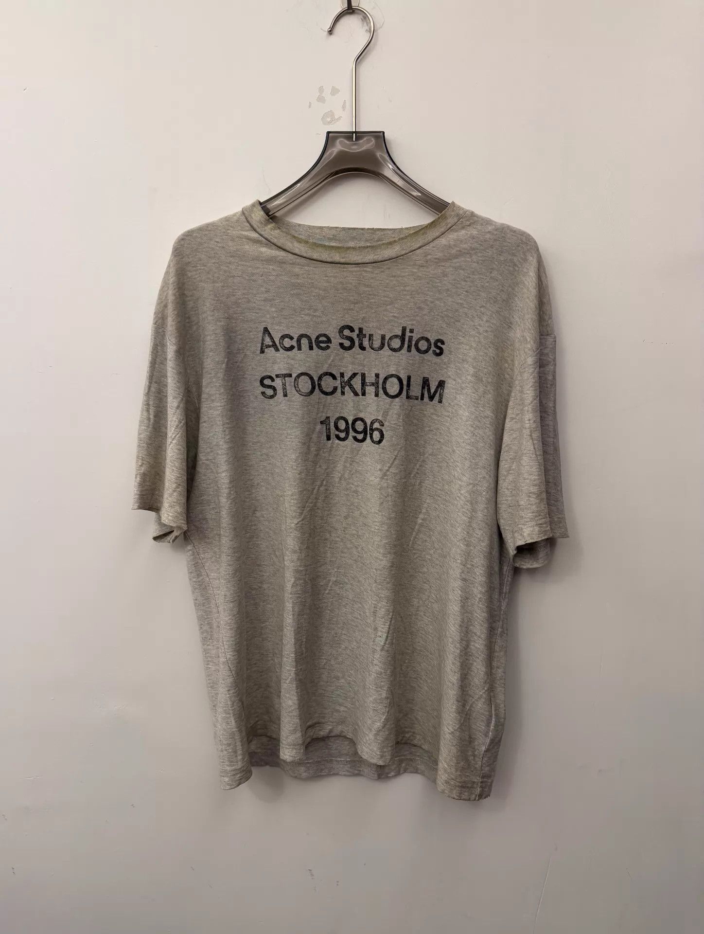 Acne Studios Acne SS24 1996 Letter Print Oversized Gray Tee M Size US M / EU 48-50 / 2 - 1 Thumbnail
