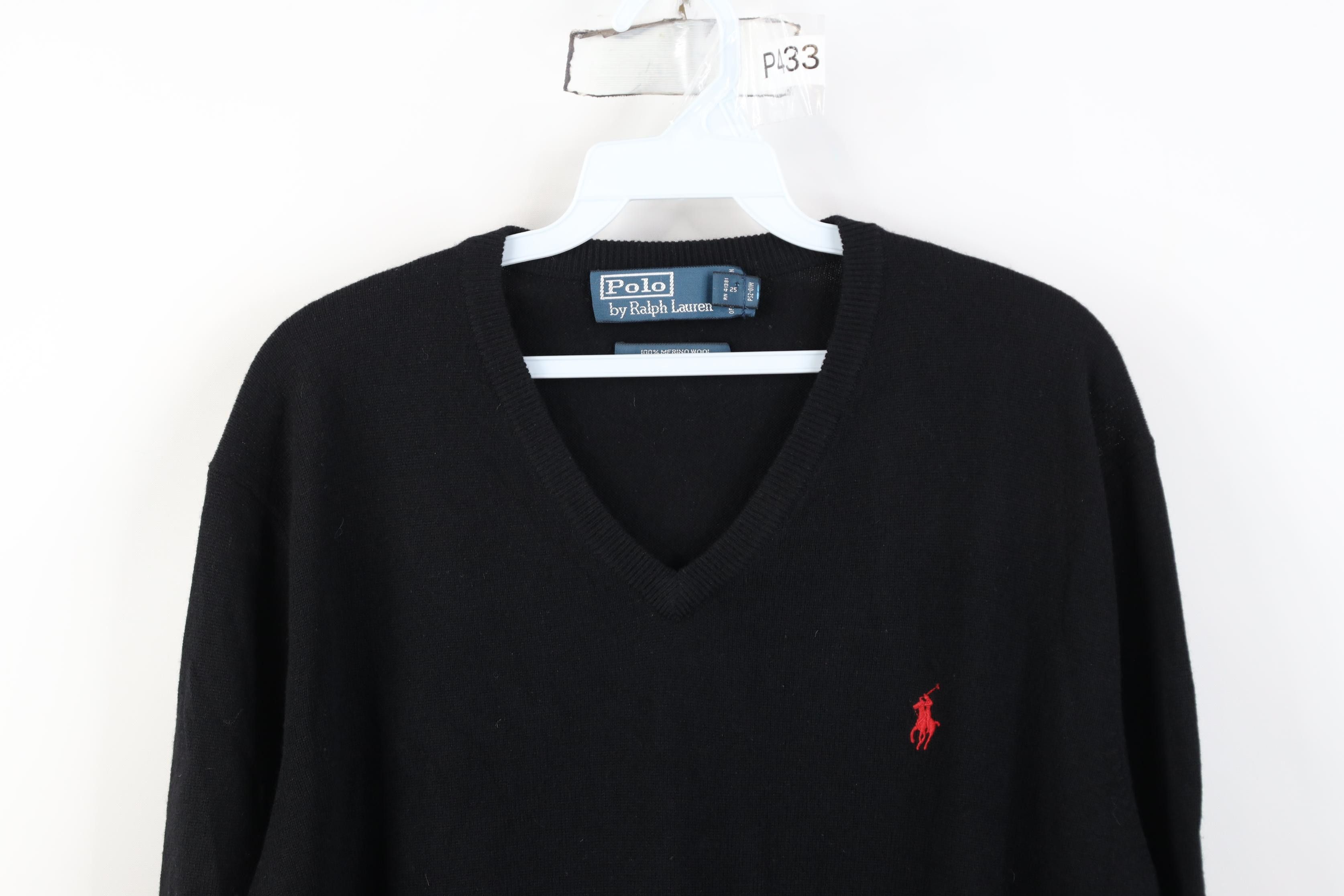 Polo Ralph Lauren Vintage 90s Ralph Lauren Merino Wool Knit V-Neck Sweater Size US XL / EU 56 / 4 - 2 Thumbnail