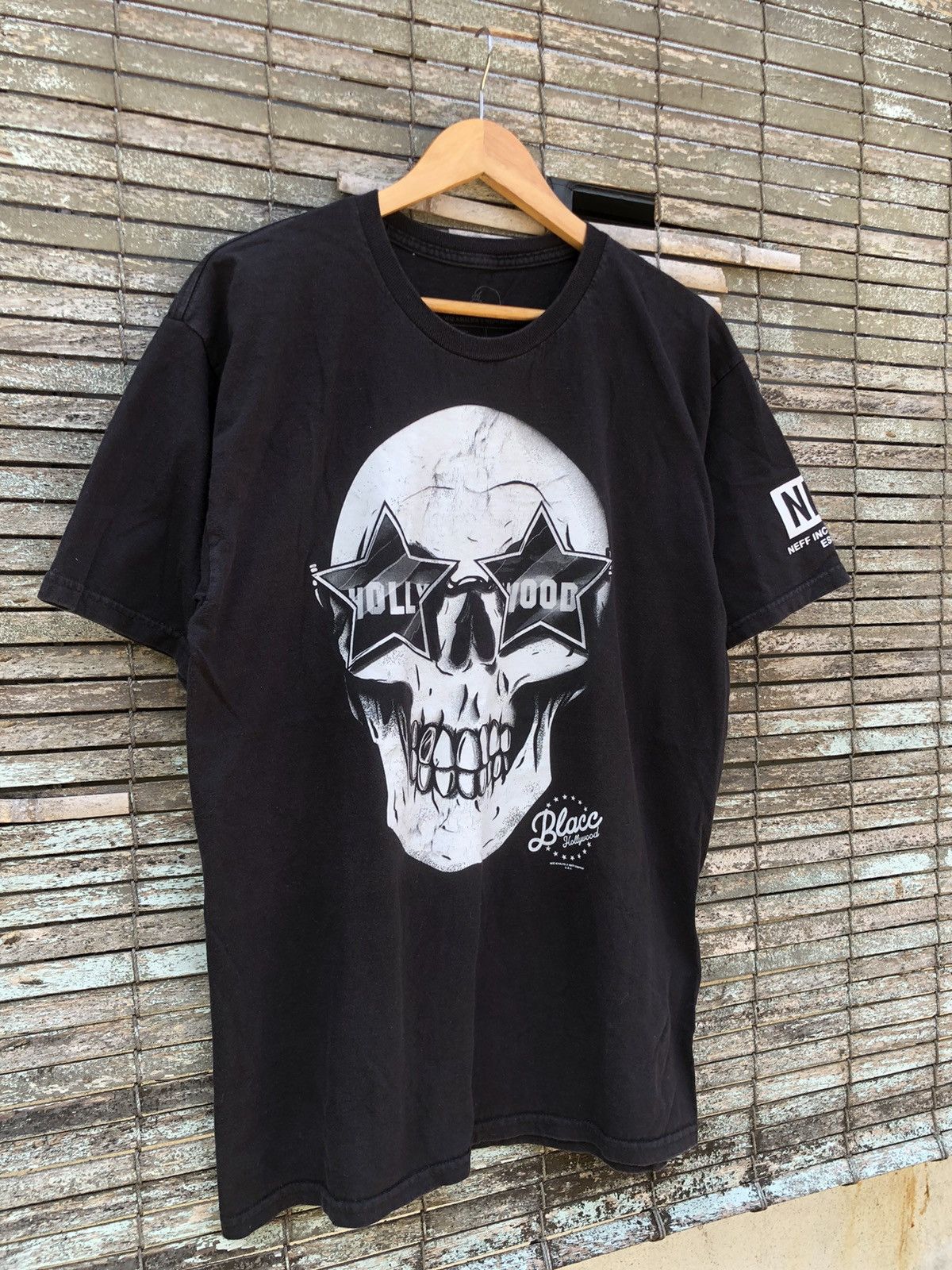 Band Tees Wiz Khalifa x Neff Company Blacc Hollywood Skull Tshirt Size US L / EU 52-54 / 3 - 2 Thumbnail