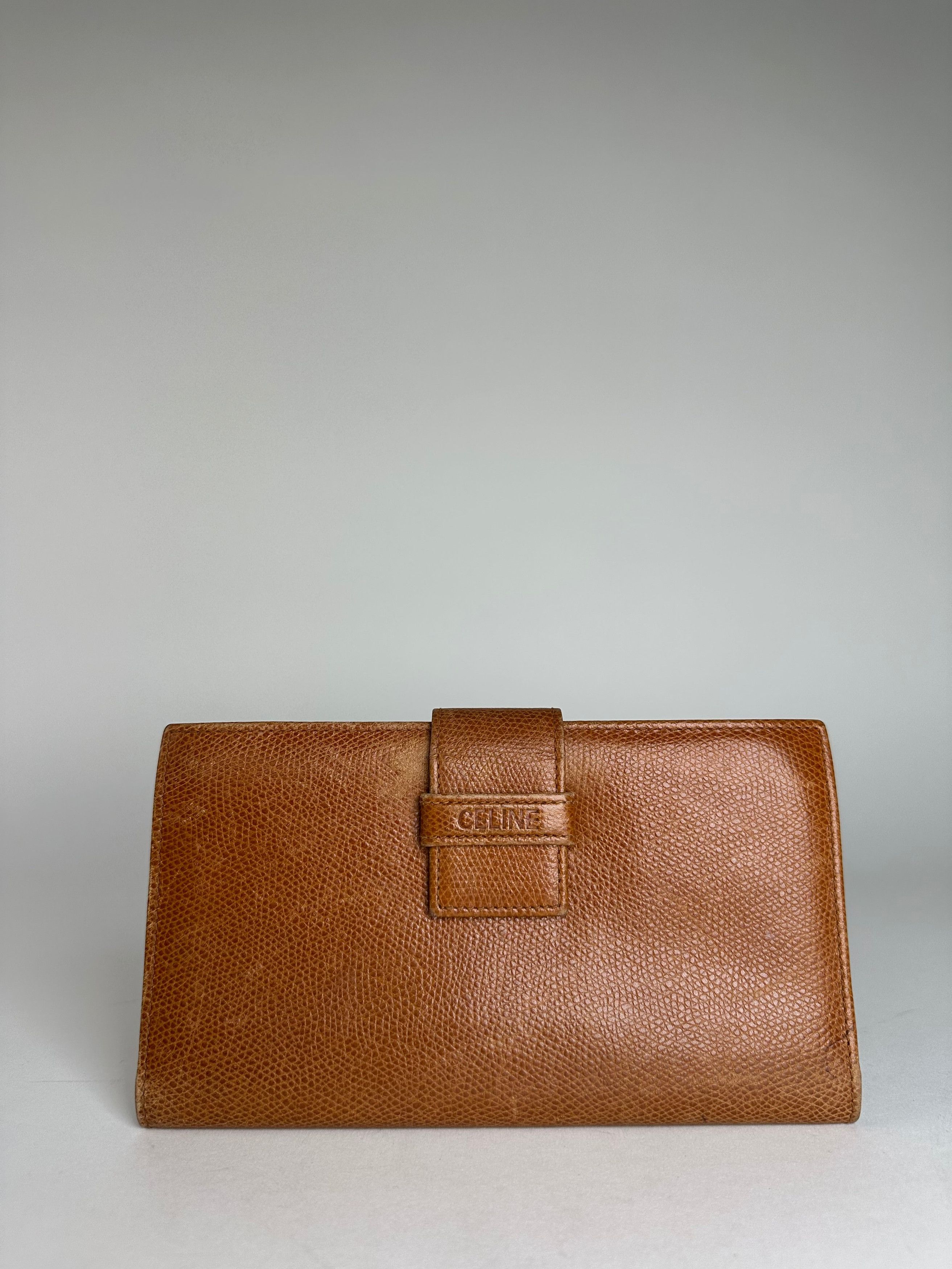 Celine Vintage Paris Snake Emblossed Long Leather wallet Brown Size ONE SIZE - 1 Thumbnail
