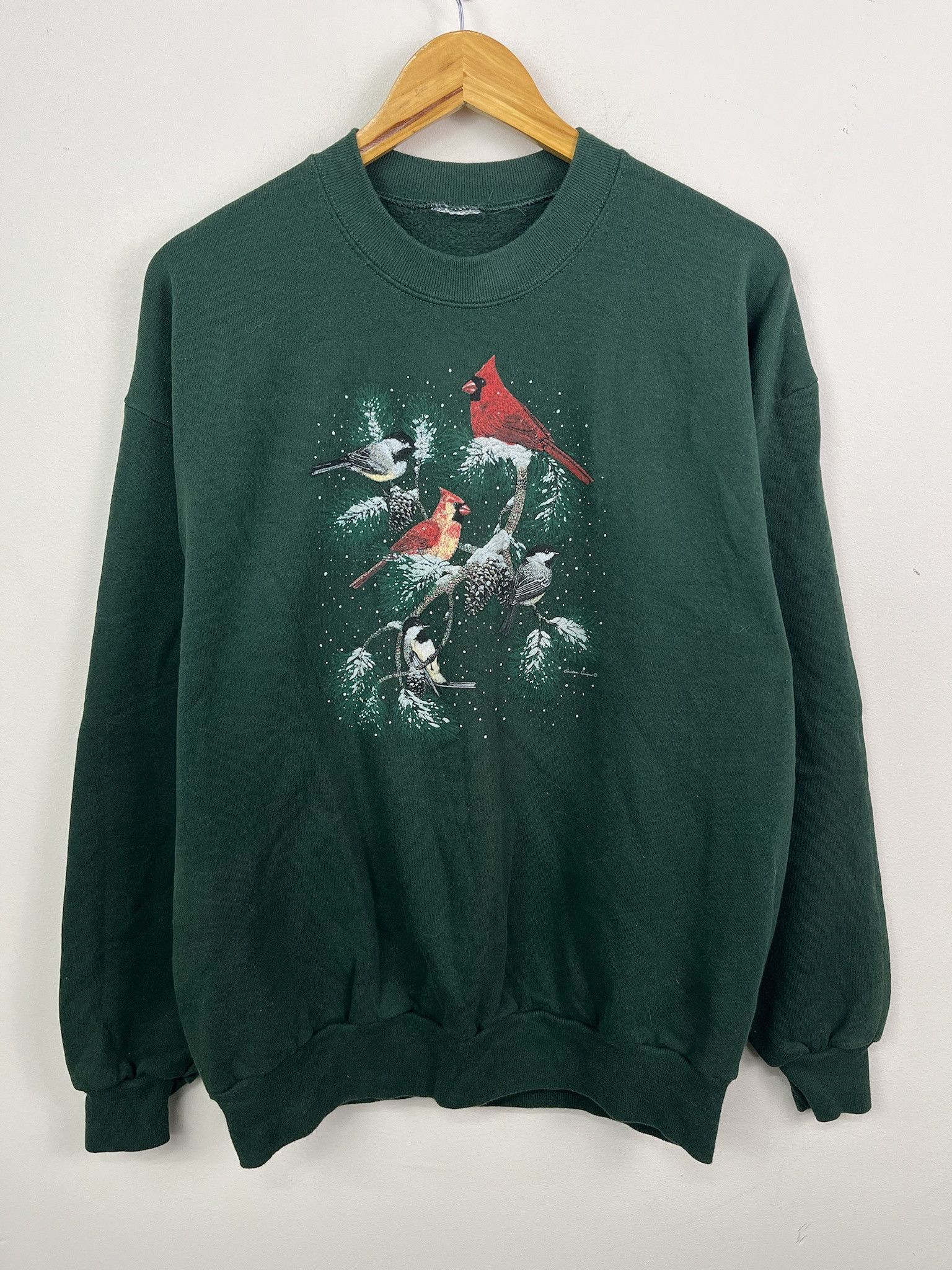 Vintage Vintage 90's Cardinal Winter Nature Pullover Crewneck Size L Size US L / EU 52-54 / 3 - 1 Thumbnail
