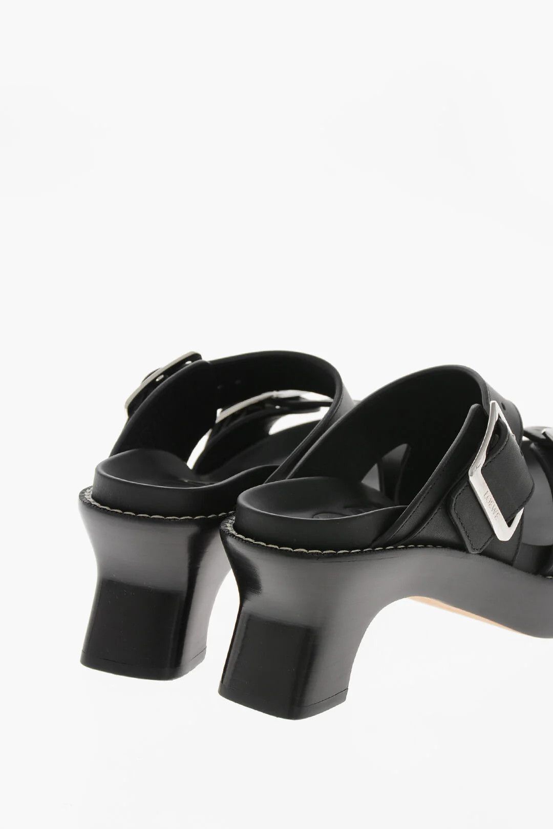 Loewe og1mm0426 Leather Open-Toe Mules in Black Size US 8 / IT 38 - 2 Thumbnail