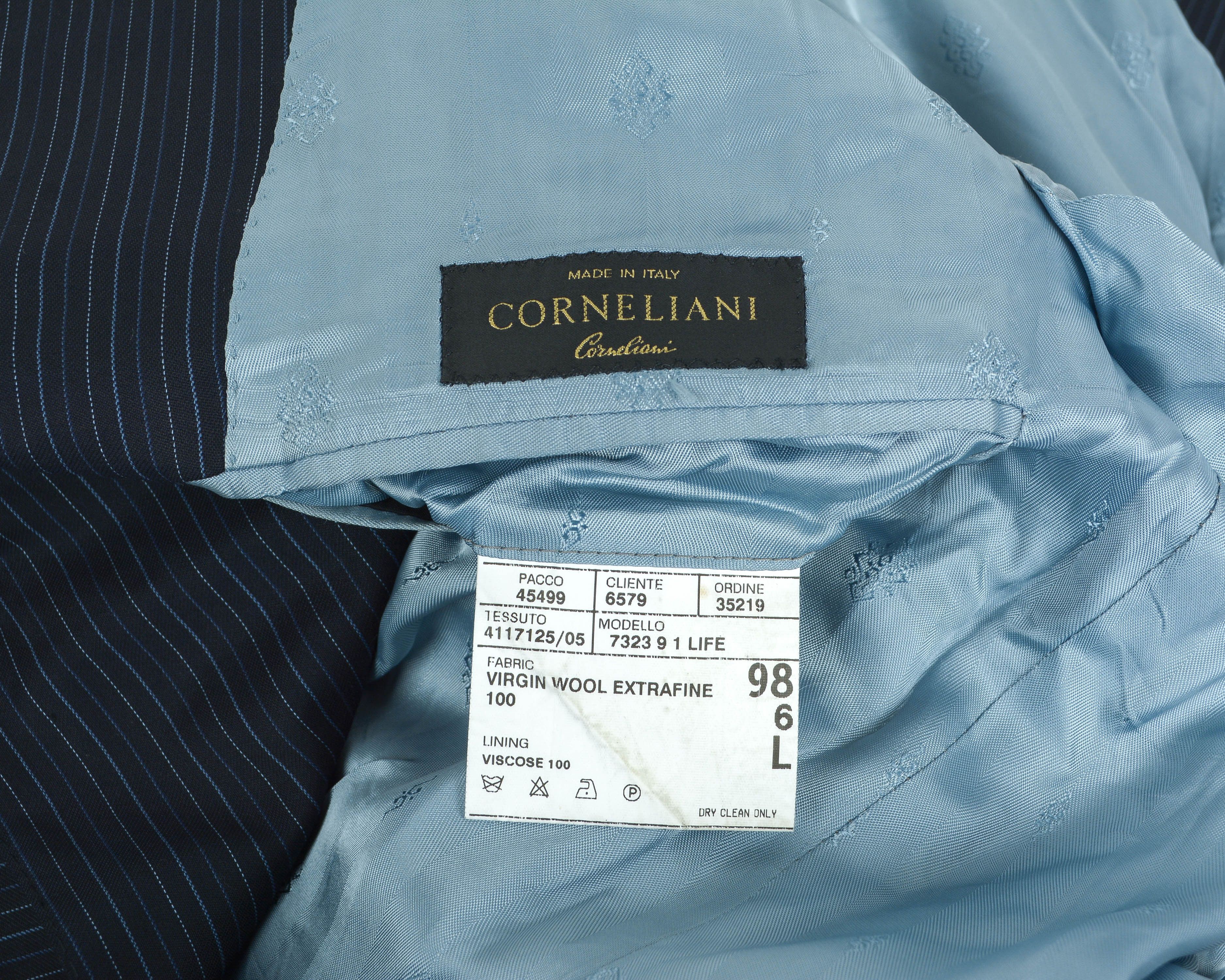 Corneliani Pinstriped Jacket Blazer US 40L UK Made in Italy Wool M Coat Size 40L - 7 Thumbnail
