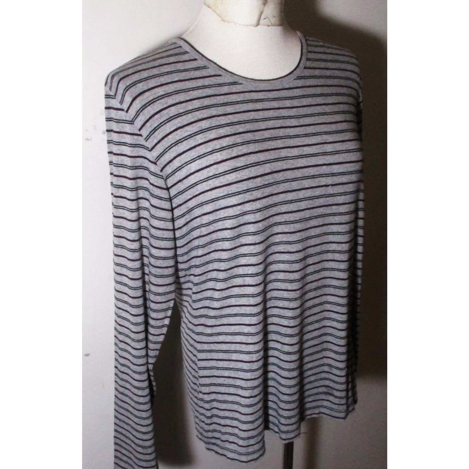 Vintage L.L. BEAN Gray Viscose Stretch Long Sleeve Top Women's Size L Reg. Size L / US 10 / IT 46 - 3 Thumbnail