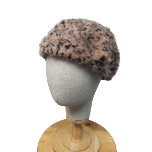 PPFM 💥 Japanese brand first leopard punk style fur beret hat Size ONE SIZE - 2 Thumbnail