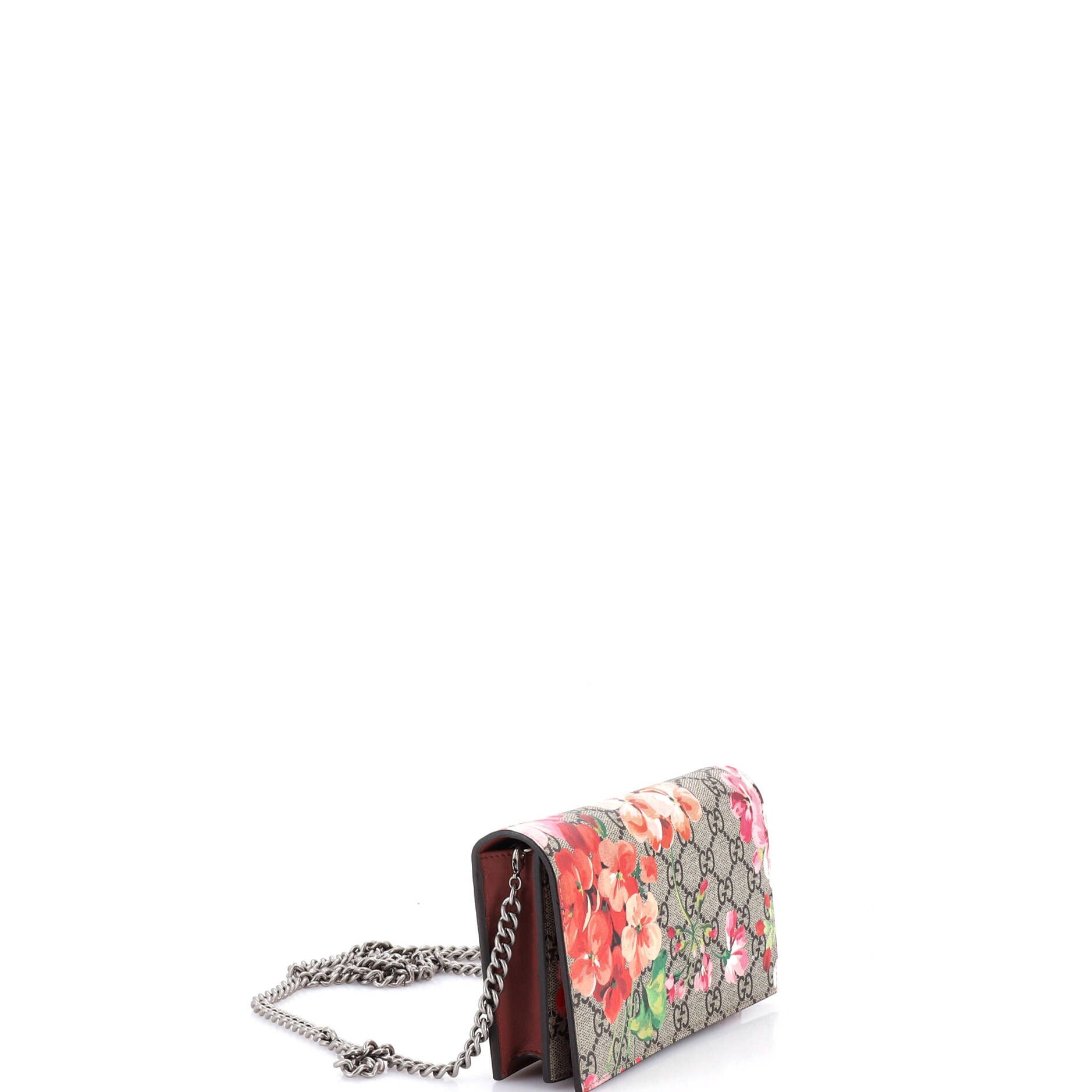 Gucci Chain Wallet Blooms Print GG Coated Canvas Size ONE SIZE - 1 Thumbnail