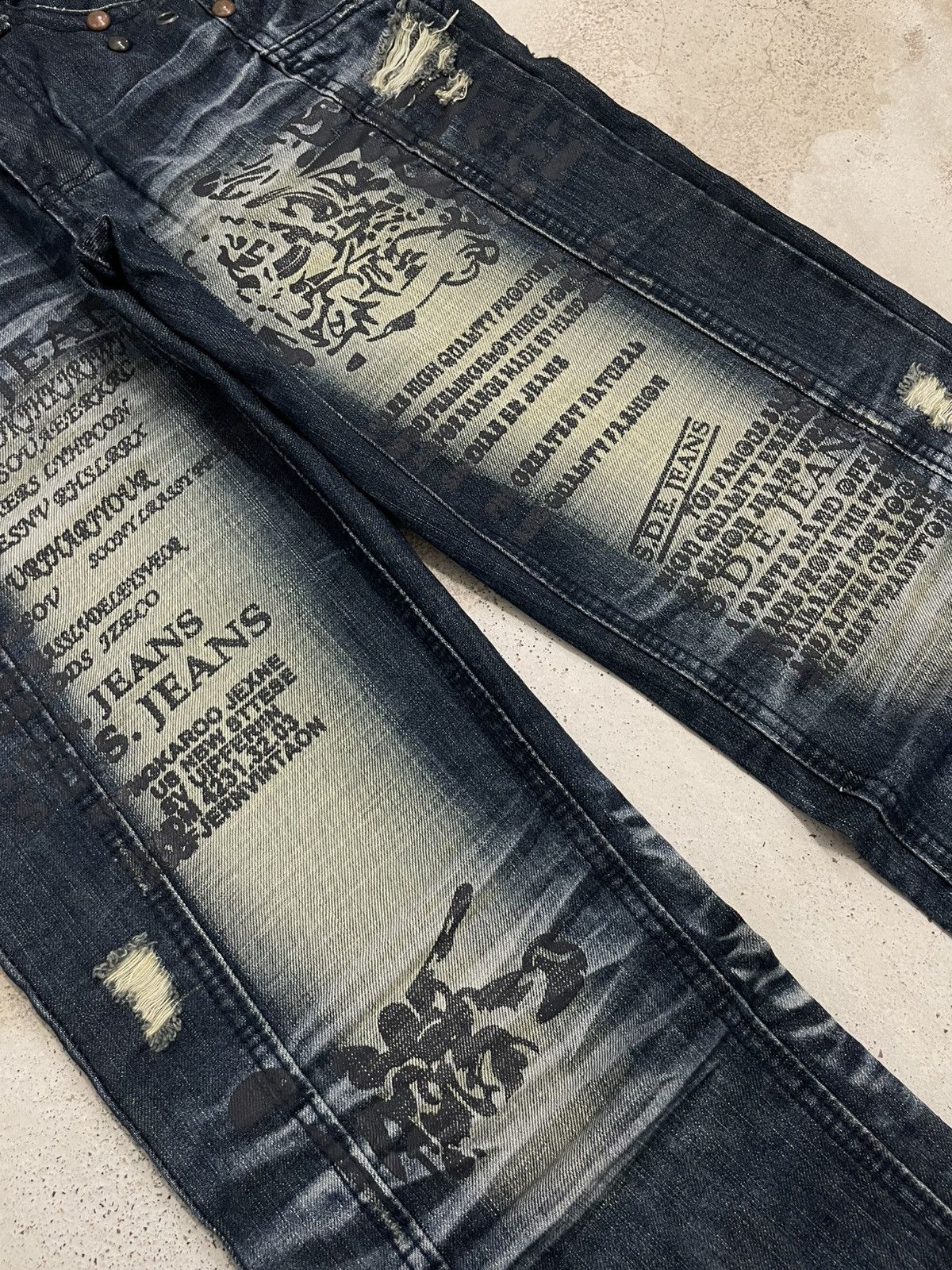 Other Savage Denim Mud Wash Distressed 3D Whisker I6W9 Size US 29 - 4 Thumbnail