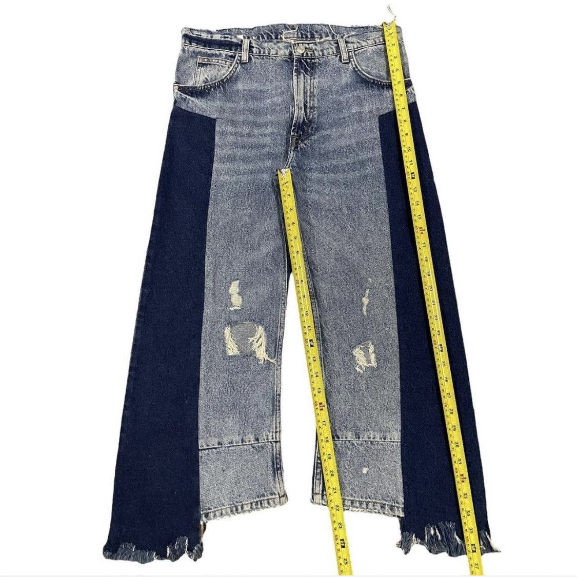 Japanese Brand Vintage Japanese Brand Frayed Style Distressed Baggy Jeans Size 32" / US 10 / IT 46 - 7 Thumbnail