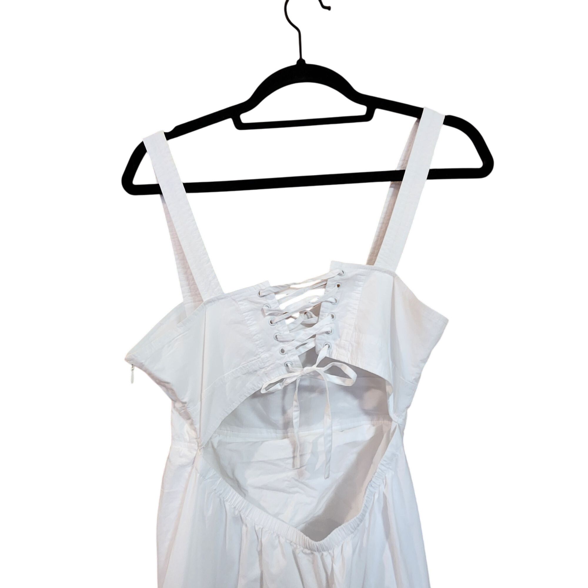 A.L.C. A.L.C. White Tiered Midi Dress With Lace-Up Back & Adjustabl Size M / US 6-8 / IT 42-44 - 5 Thumbnail