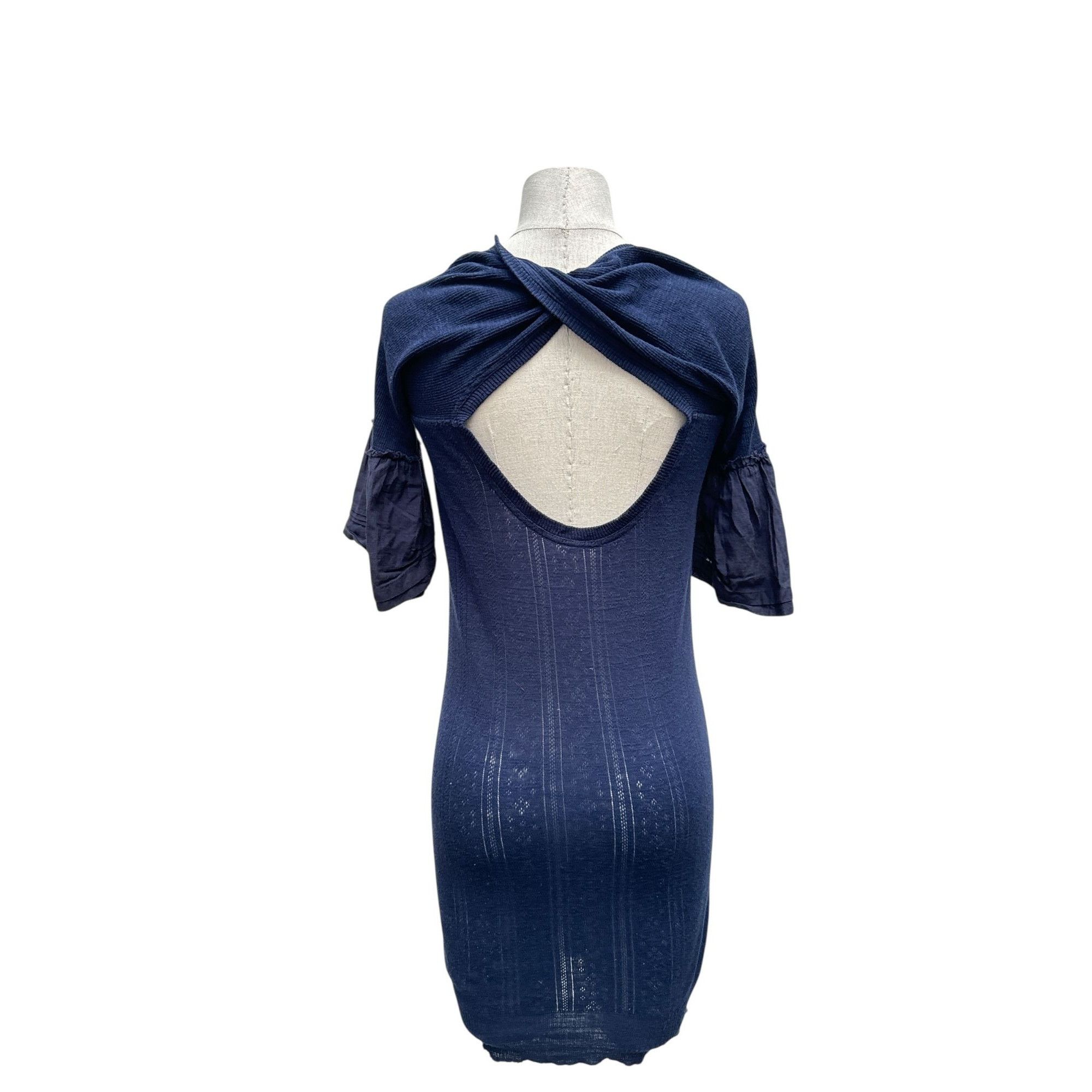 Comme des Garcons Navy Knitted Open-Back Dress Size M / US 6-8 / IT 42-44 - 4 Thumbnail