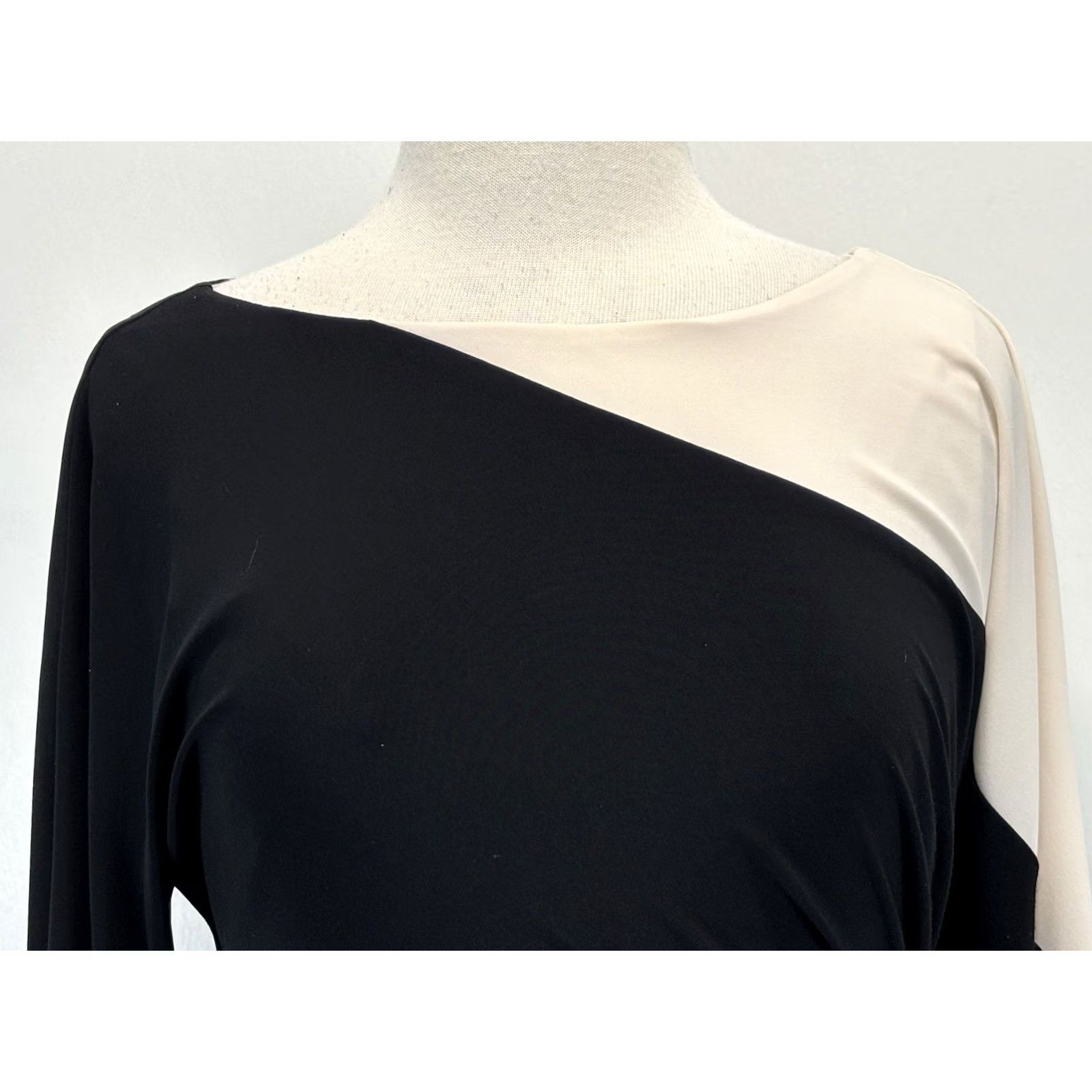 Ralph Lauren VINTAGE Lauren Ralph Lauren Sheath Dress Women’s 10 Black Ivory Ruched Boat Neck Pullover Party/Cocktail Business Mens? Size L / US 10 / IT 46 - 5 Thumbnail
