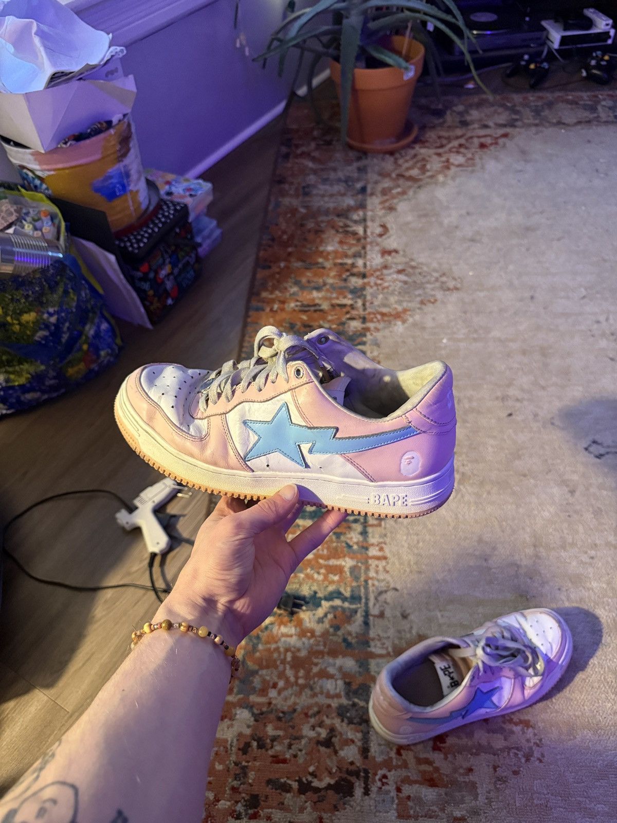 Bape Pink Pastel Bapestas Size US 10 / EU 43 - 2 Thumbnail