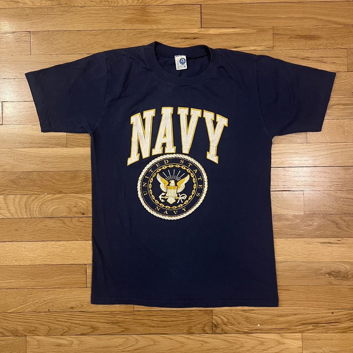 Vintage Vintage United States Navy Artex Navy Blue Medium T Shirt Size US M / EU 48-50 / 2 - 1 Thumbnail