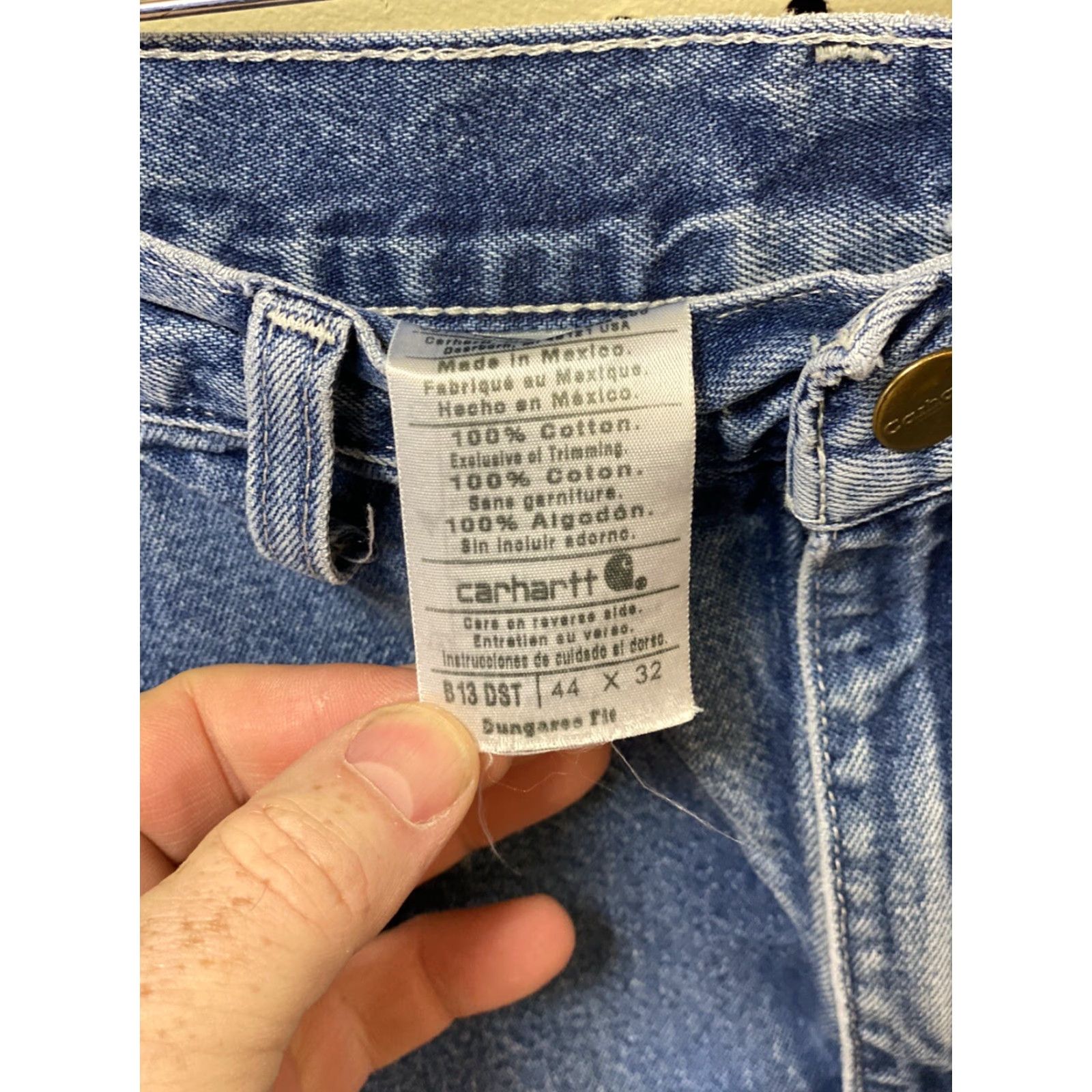 Carhartt VINTAGE Carhartt Jeans 42X32 Men’s Relaxed Fit Denim Blue Workwear B160DST Regular 100% Cotton Size US 42 / EU 58 - 5 Thumbnail