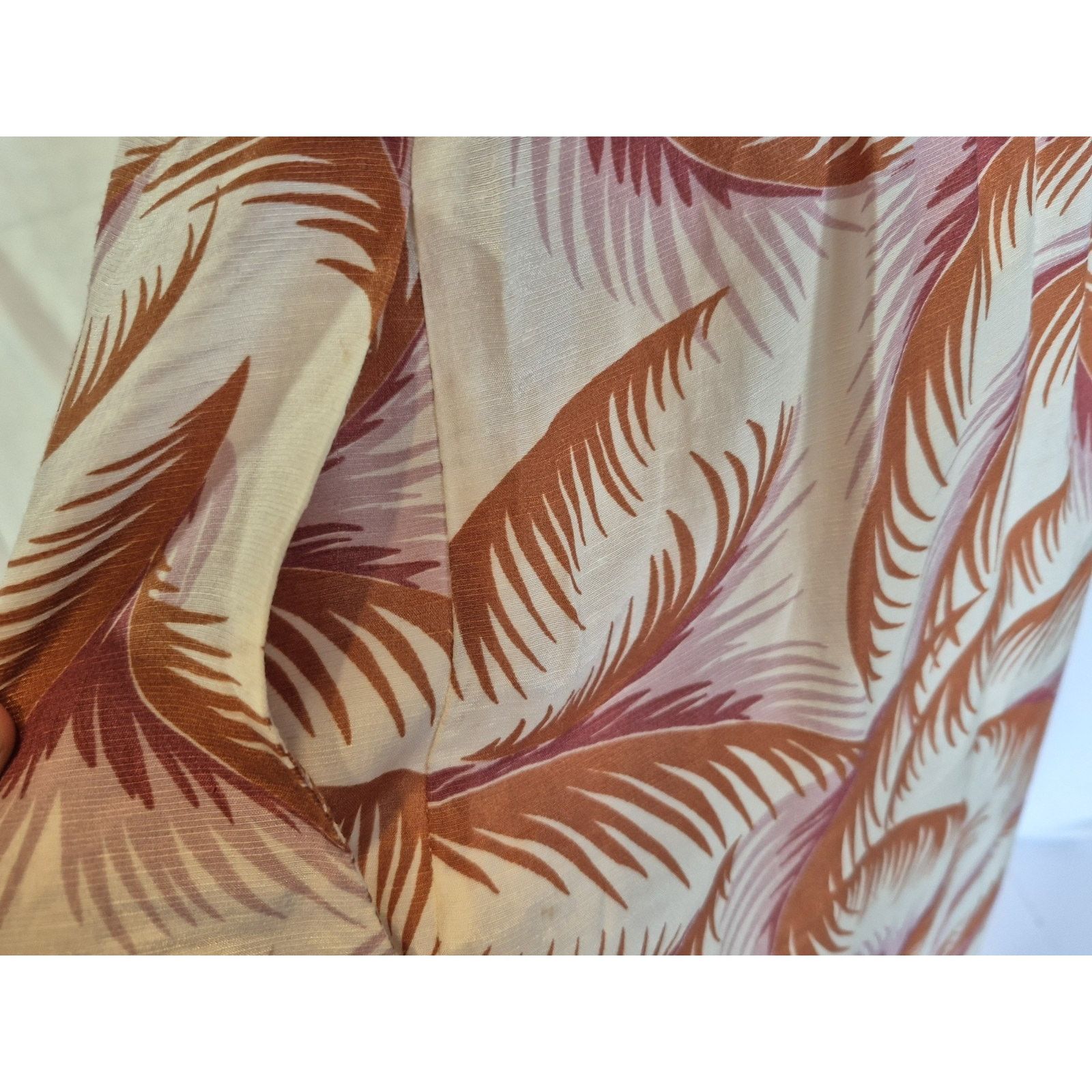 Anthropologie Anthropologie Orange & Pink Nicole Palm Shirtdress Medium Size M / US 6-8 / IT 42-44 - 6 Thumbnail
