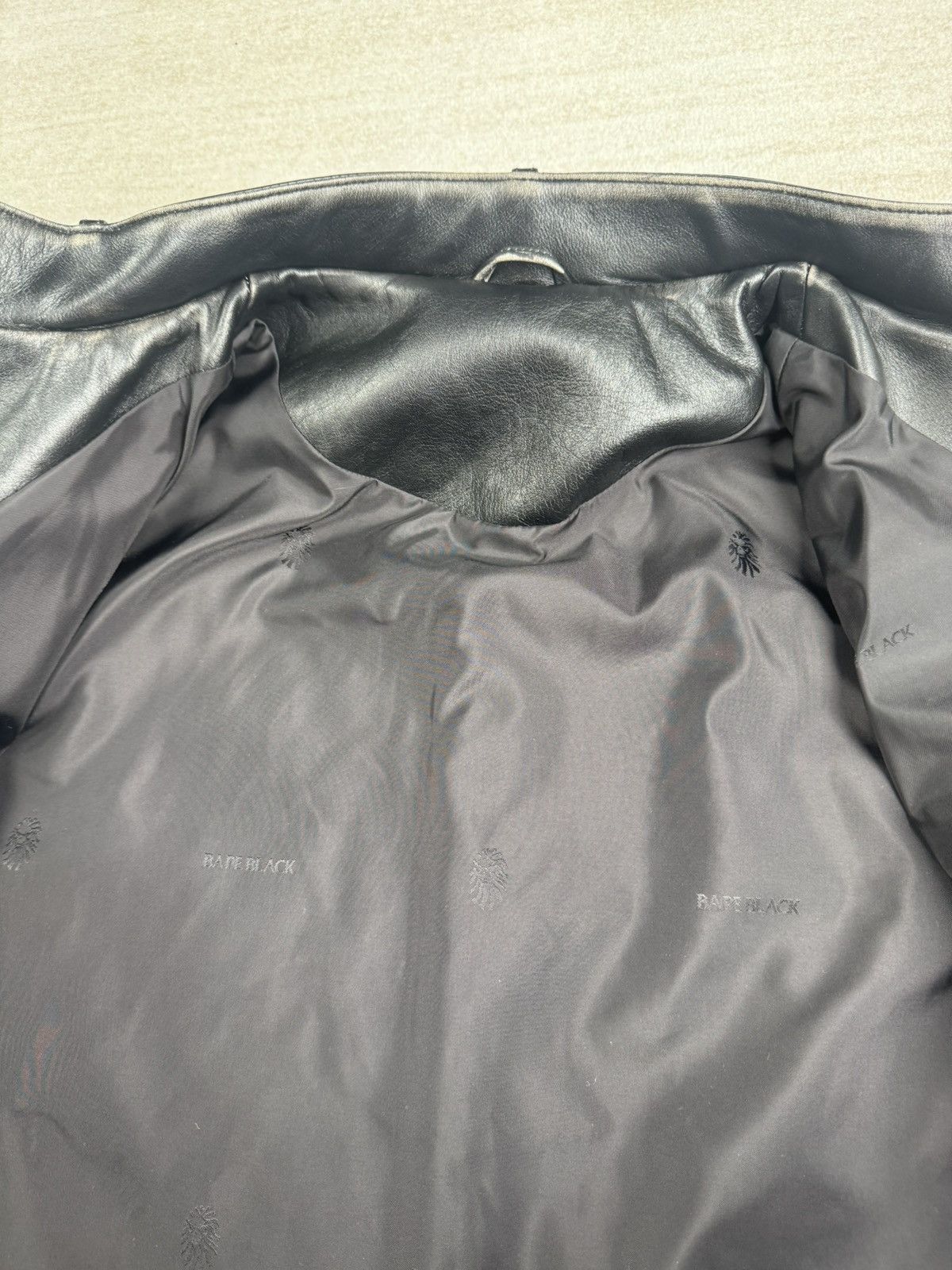 Bape Bape black washed leather Harrington Style jacket Size US M / EU 48-50 / 2 - 15 Thumbnail