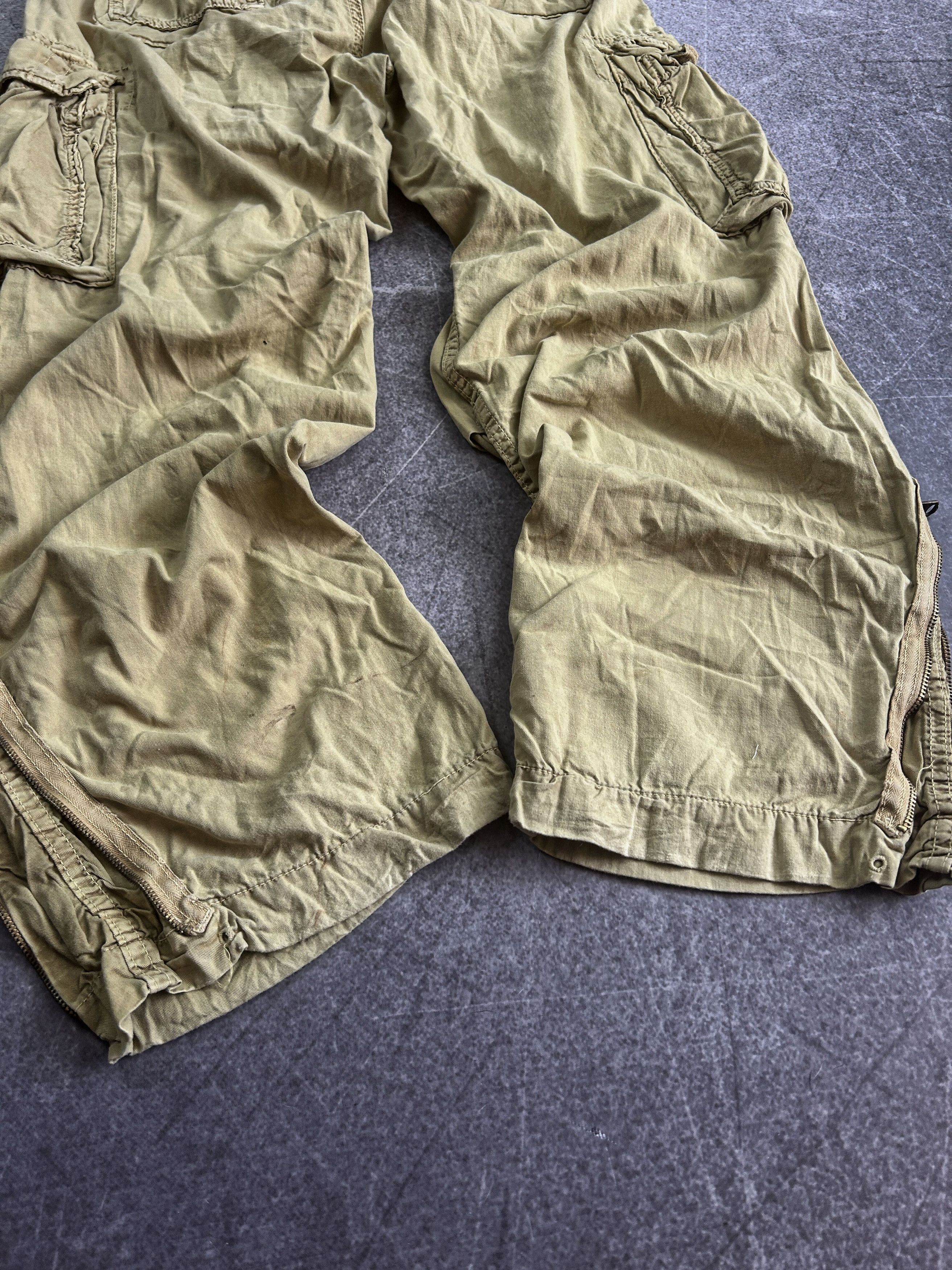 Japanese Brand Y2K Beige Cargo Pants Baggy Wide Leg Tactical Streetwear Fit Size US 32 / EU 48 - 9 Thumbnail