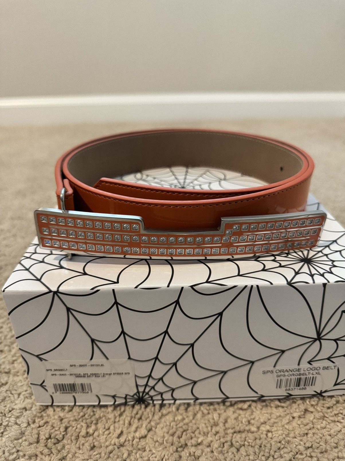 Sp5der SP5 Orange Logo Belt Size L/XL