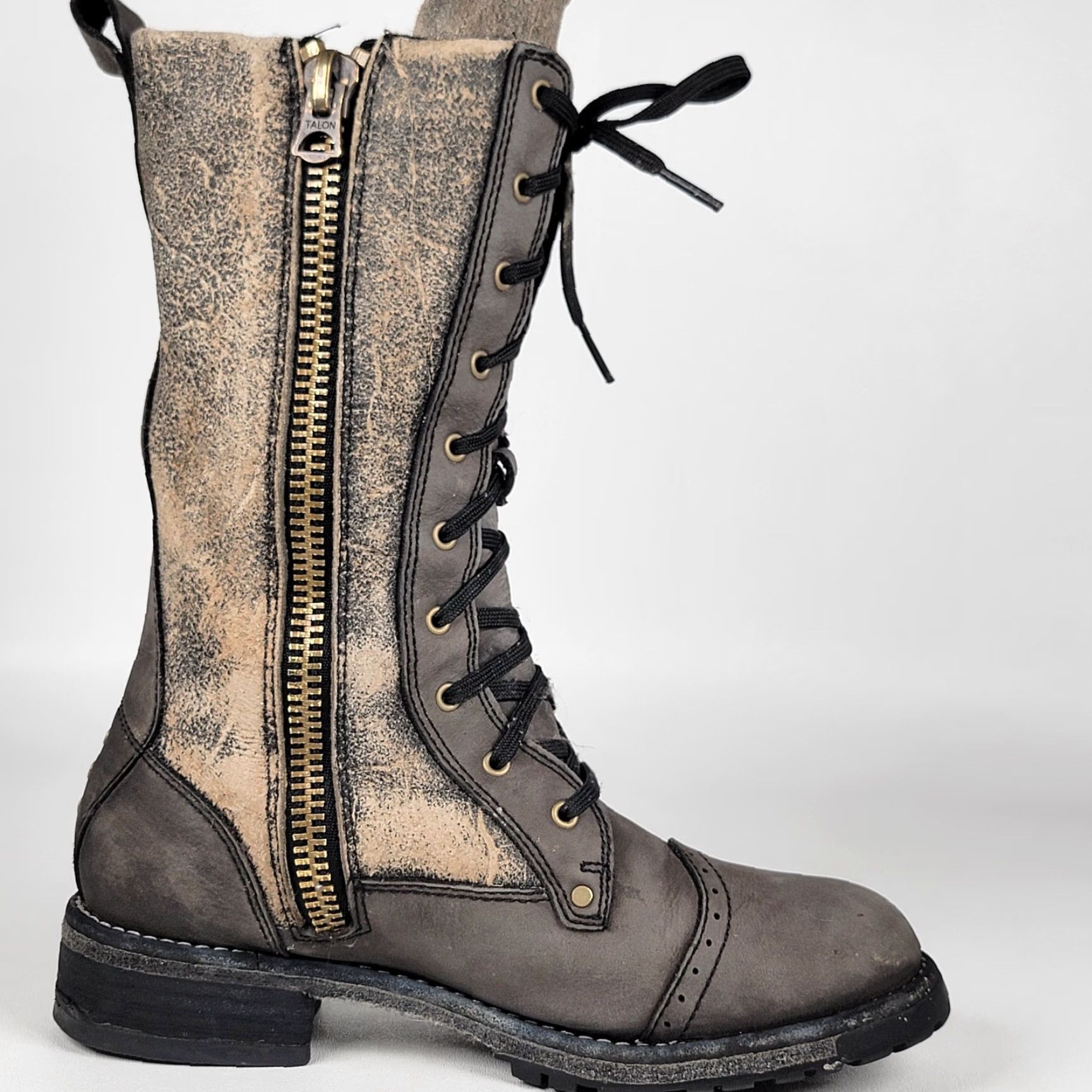 Vintage Woolrich Santa Fe Boots Womens 7.5 Leather Brown Side Zip Wool Lined Desert Casual Boots Womens Size US 6 / IT 36 - 5 Thumbnail