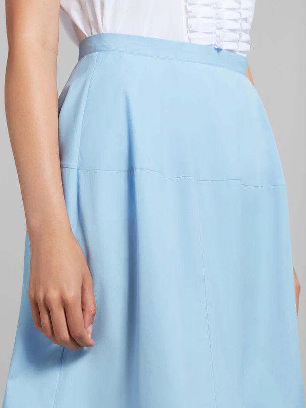 Marni o1w1db10125 Poplin Flared Midi Skirt in Light Blue Size 27" / US 4 / IT 40 - 5 Thumbnail