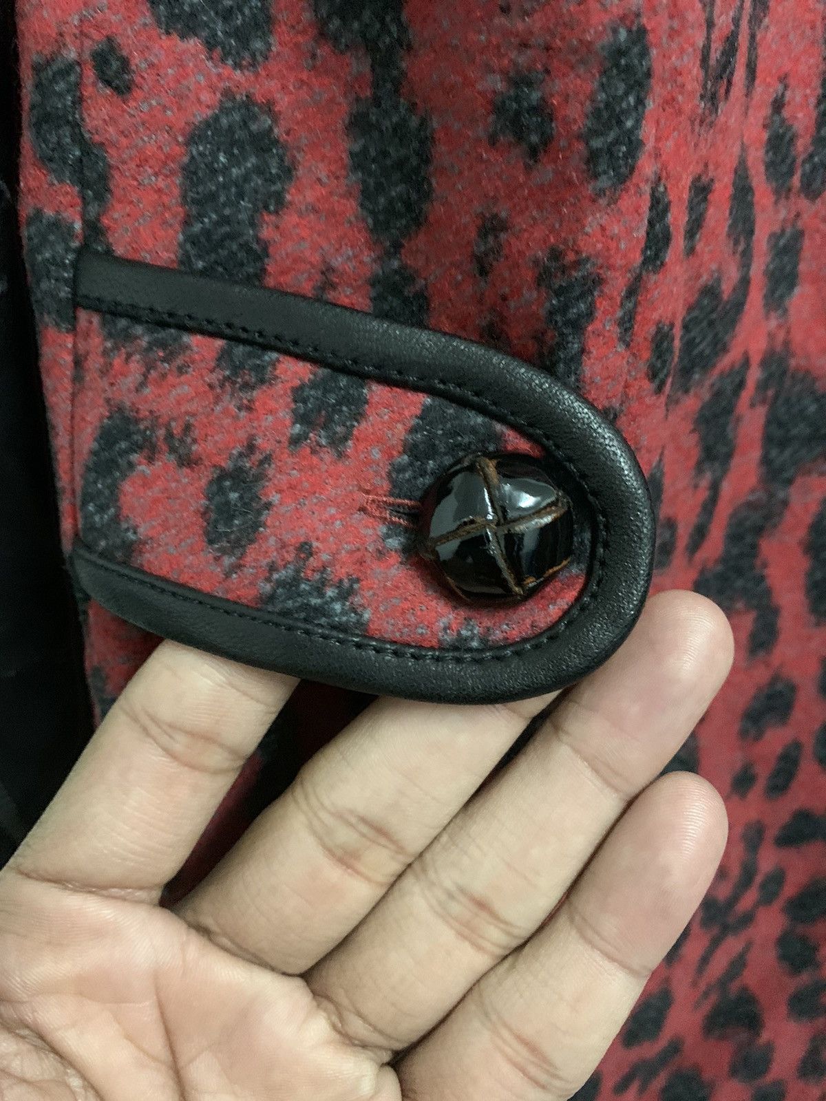 Diesel Diesel Coat Wool Blend Cheetah Contrast Leather Sleeve Size XS / US 0-2 / IT 36-38 - 19 Thumbnail