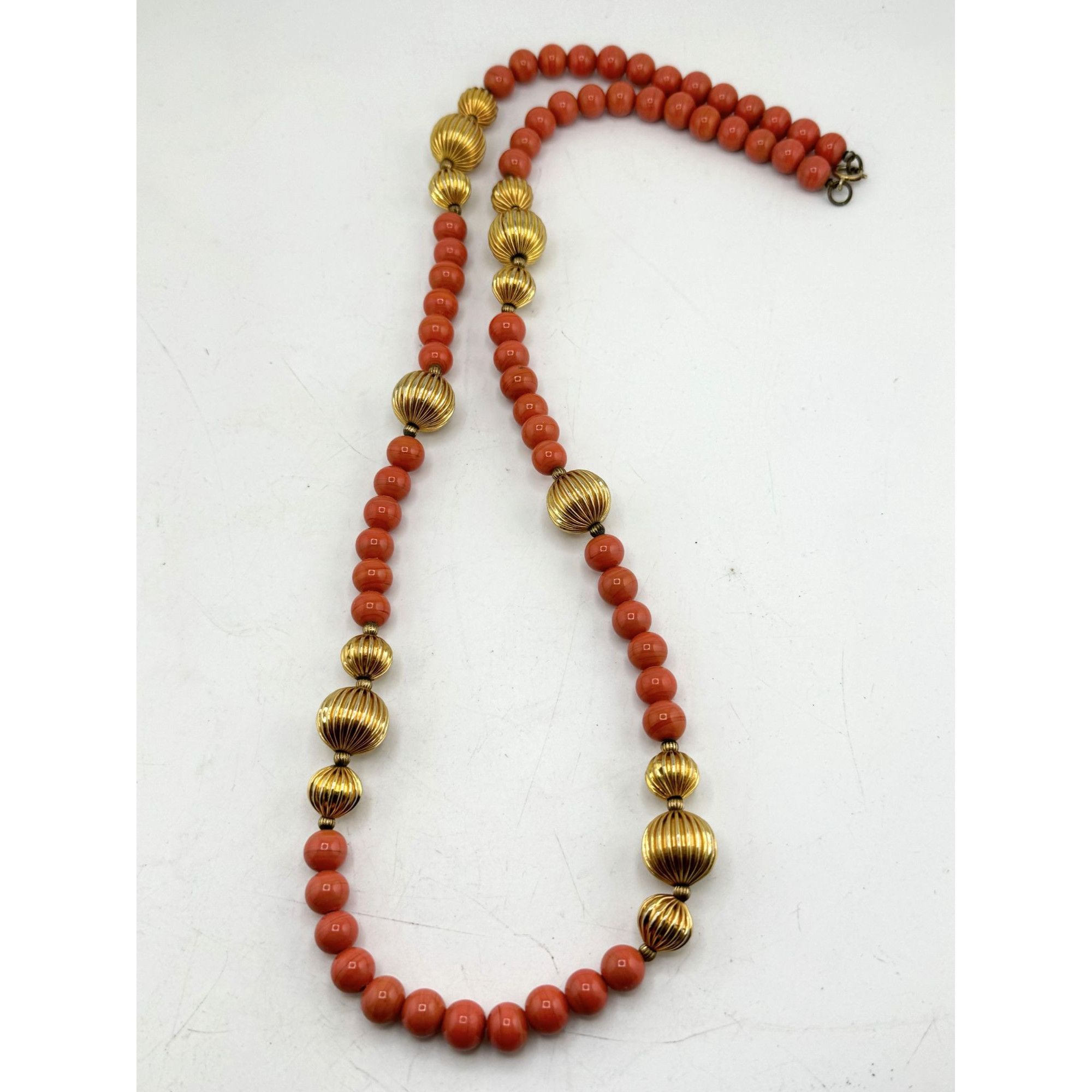 Vintage Vintage orange gold beaded necklace Size ONE SIZE - 1 Thumbnail