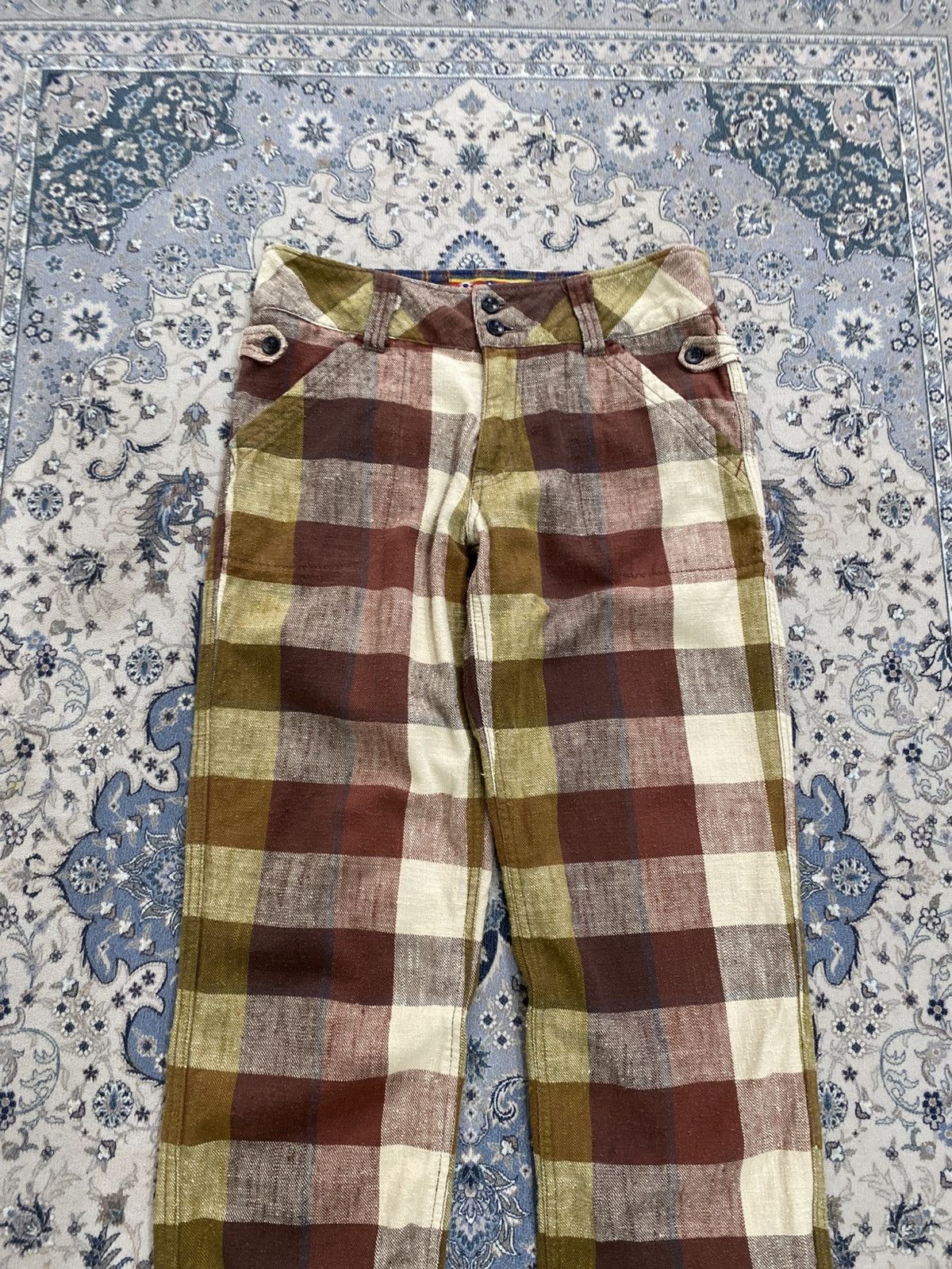 Japanese Brand VINTAGE CUBE SUGAR PLAID TARTAN PANTS LIKE ISSEY MIYAKR CDG Size US 30 / EU 46 - 3 Thumbnail