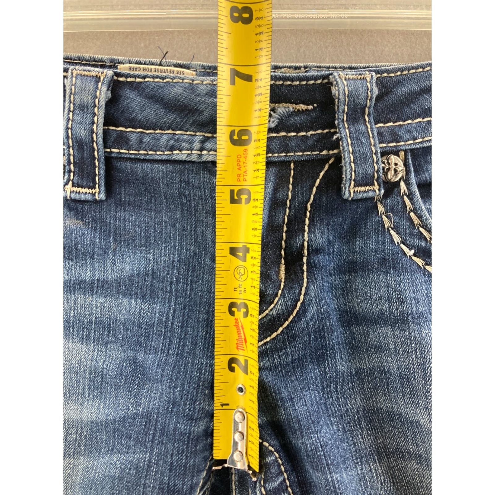 Miss Me Miss Me Jeans Signature Rise Skinny Embellished Cross 25 Women 26 Blue Denim 5-Pocket Design Slim Regular Jeans Size 26" / US 2 / IT 38 - 3 Thumbnail