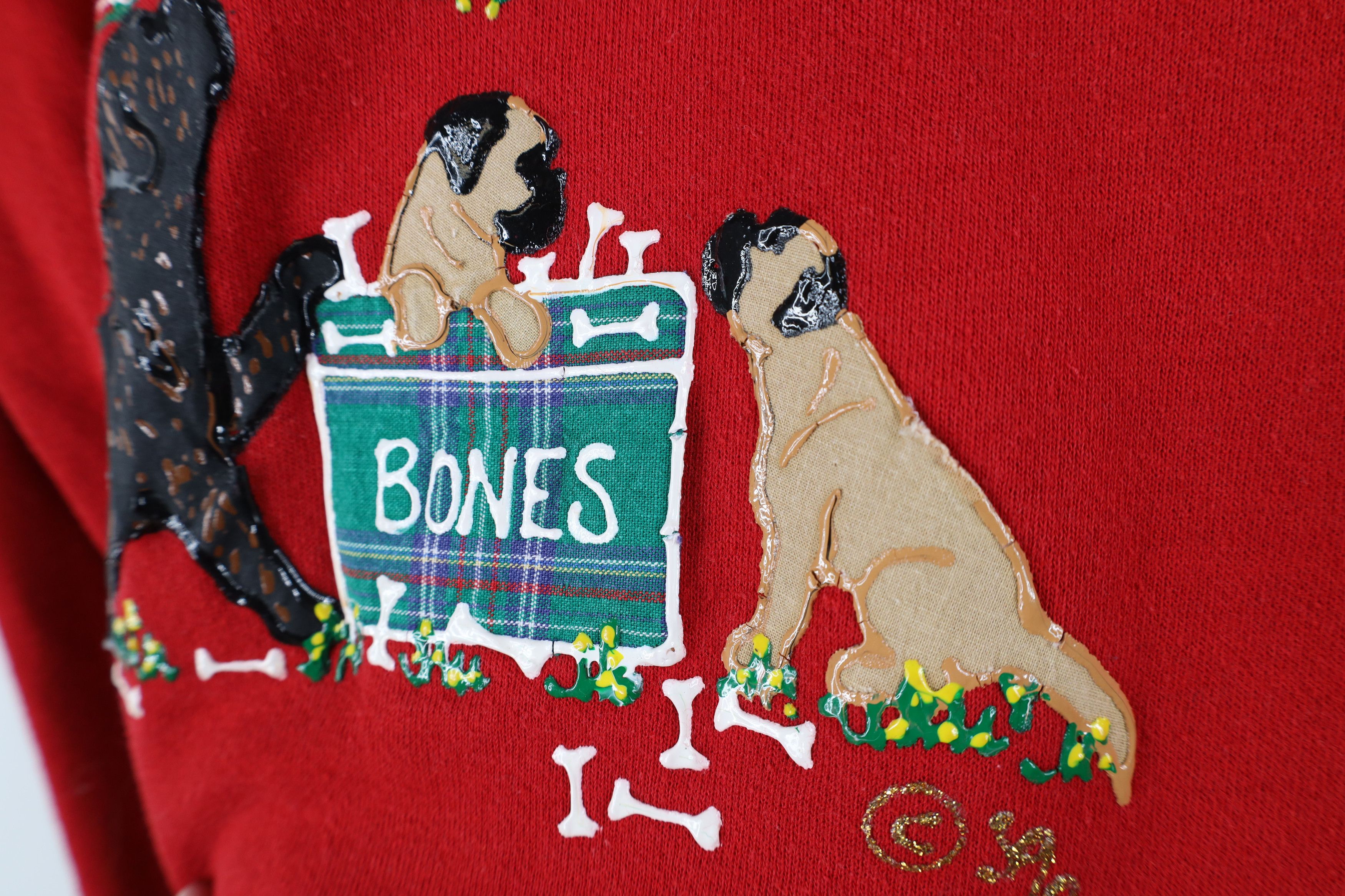 Vintage Vintage 90s Streetwear Paint Farmhouse Dog Puppy Sweatshirt Size L / US 10 / IT 46 - 7 Thumbnail