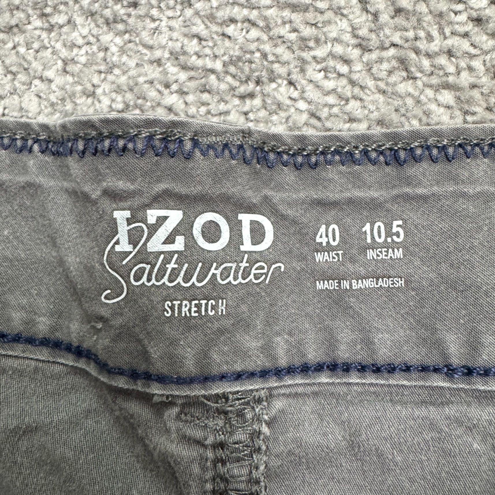 Izod Izod Saltwater Cargo Shorts Mens 40x10.5 Gray Stretch Cotton Casual Outdoor Size US 40 / EU 56 - 5 Thumbnail
