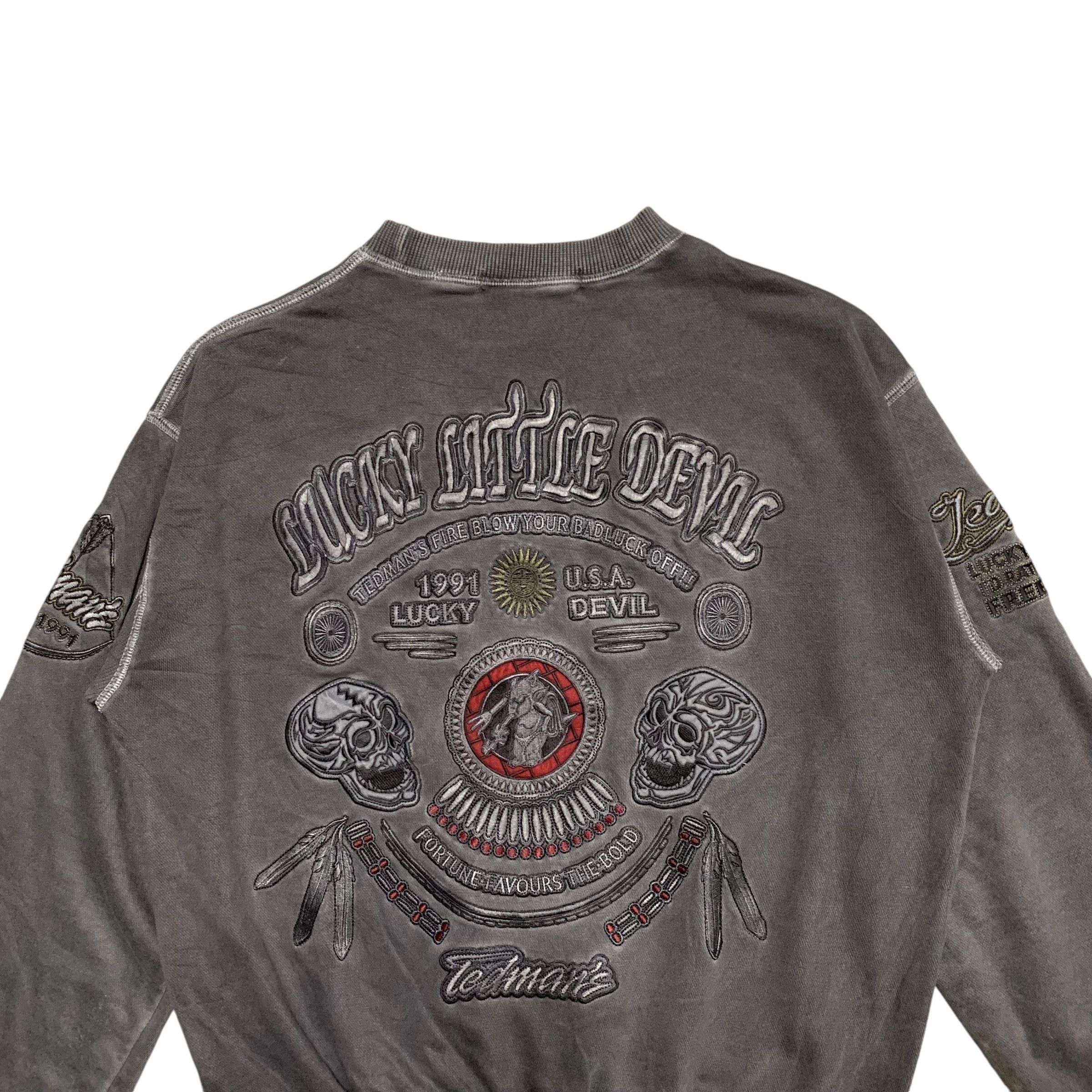 Tedman Vintage Tedman Lucky Little Devil Embroidery Sweatshirt Size US L / EU 52-54 / 3 - 3 Thumbnail