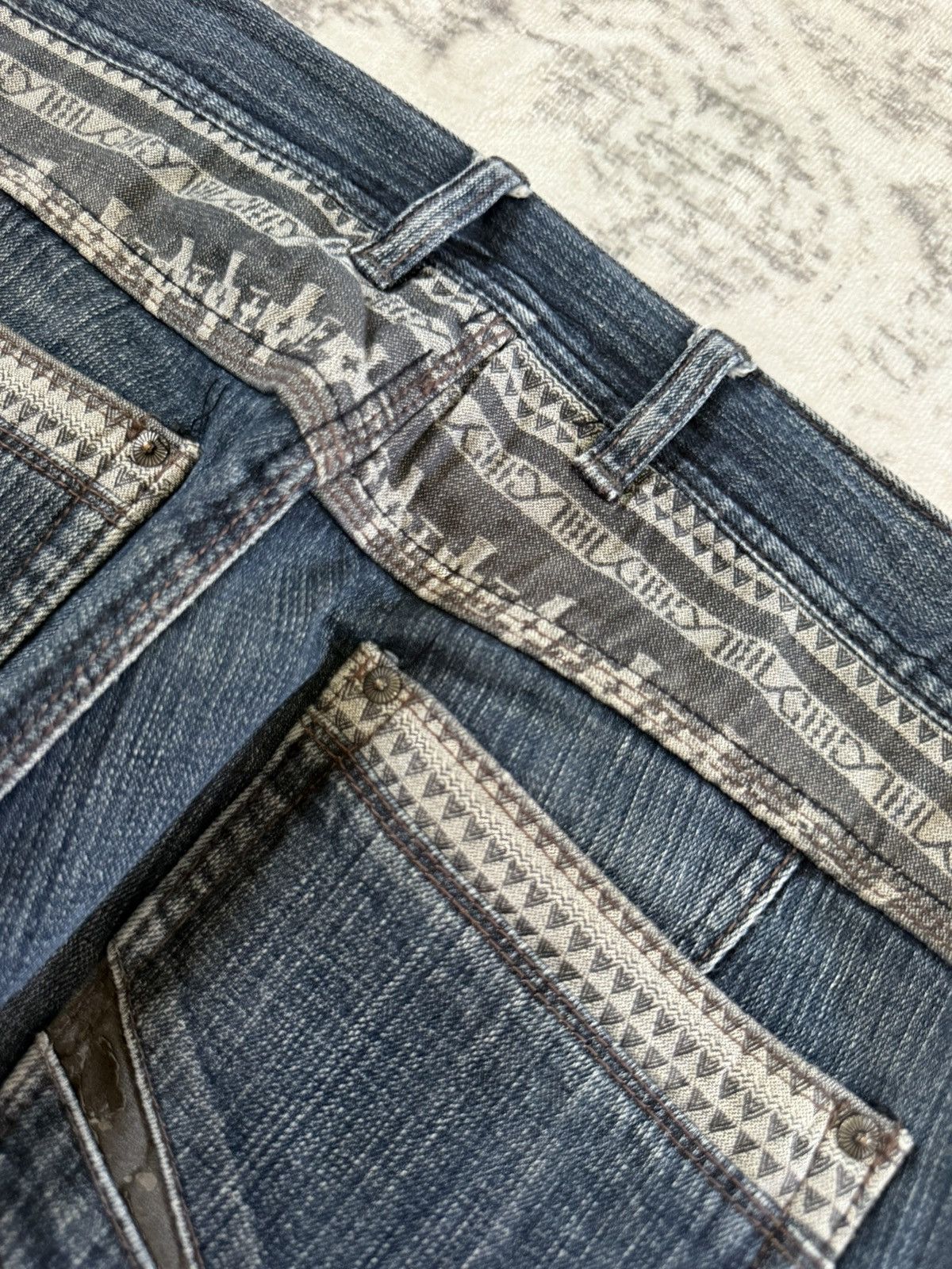 Japanese Brand Hideaways Nicole Japan Paneled Aztec Jeans Size US 30 / EU 46 - 21 Thumbnail