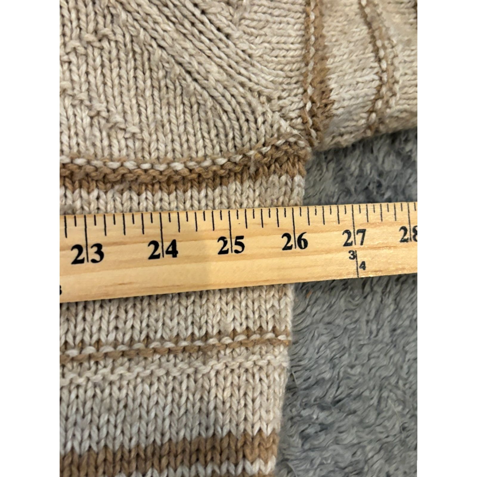 Vintage St. Johns Bay Sweater Mens XL Long Sleeve 1/4 Zip Pullover Beige Patterned Wool Size US XL / EU 56 / 4 - 4 Thumbnail
