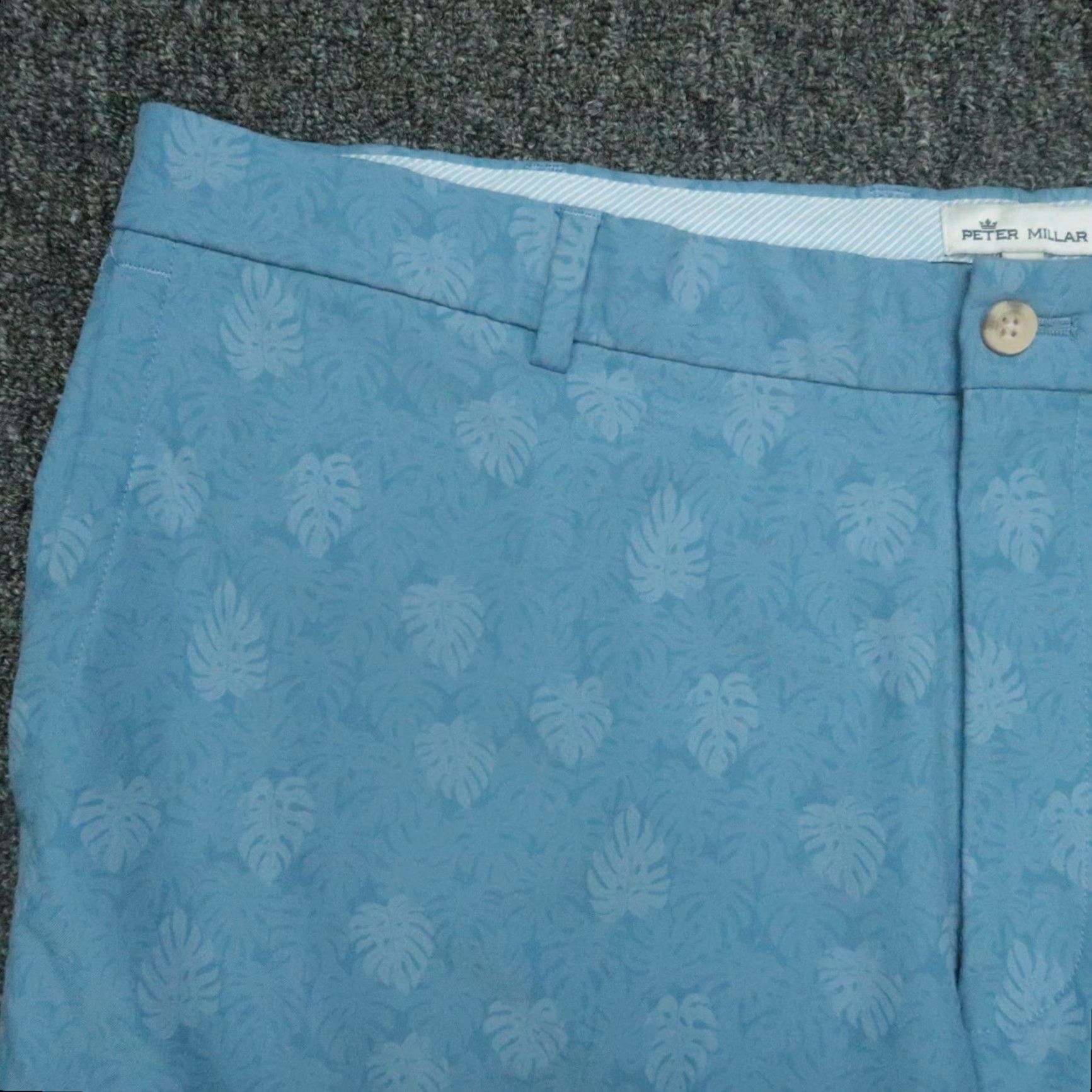 Peter Millar Peter Millar Mens Shorts 38 Blue Carrboro Palm Performance Golf Lightweight Size US 38 / EU 54 - 2 Thumbnail