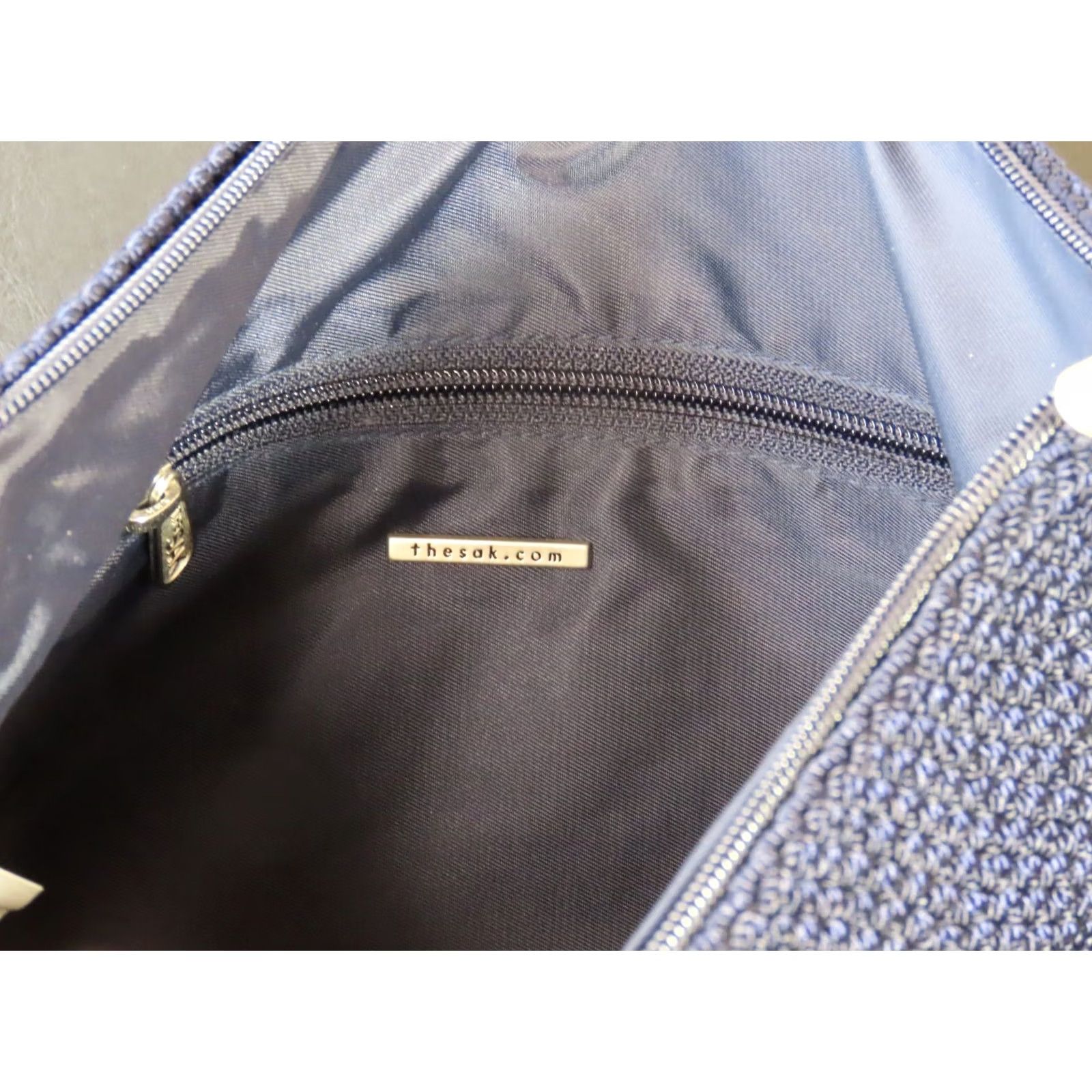 The Sak The Sak Crossbody Purse Navy Blue Medium Navy 3 Pockets Zipper Silver Hardware Women Knit Polypropylene Size ONE SIZE - 8 Thumbnail