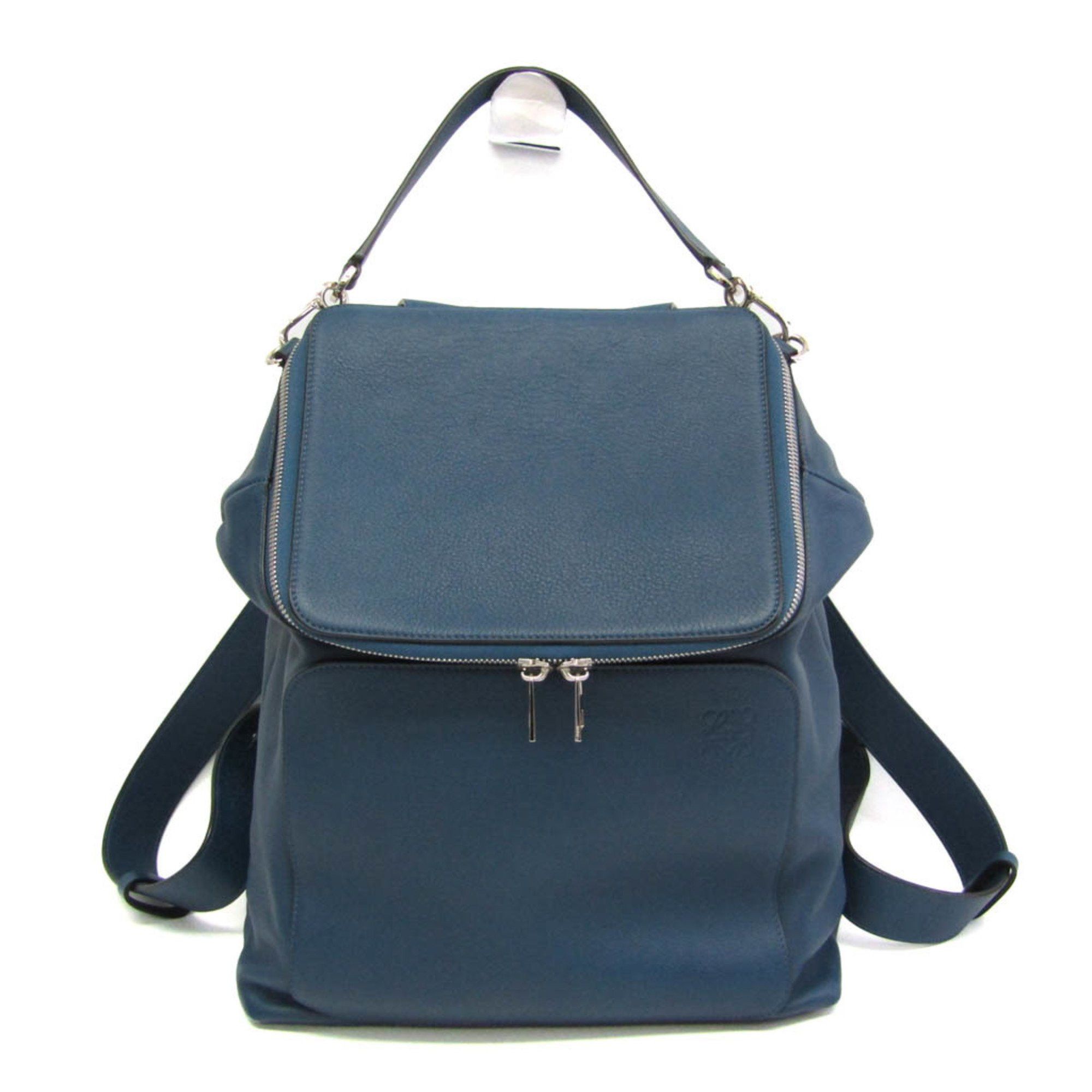 Loewe Loewe Goya Backpack 316.30.P40 Women's Leather Backpack Blue Size ONE SIZE - 1 Thumbnail