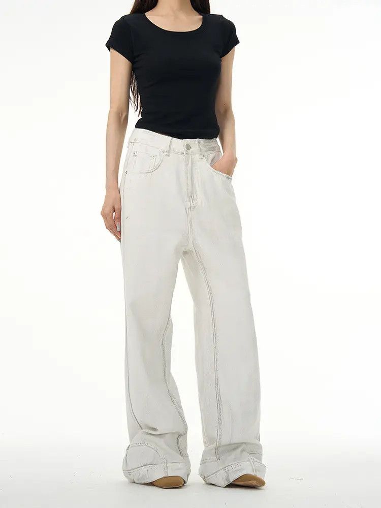 Japanese Brand × Jean Retro loose straight leg high street tie dye jeans Size US 32 / EU 48 - 4 Thumbnail