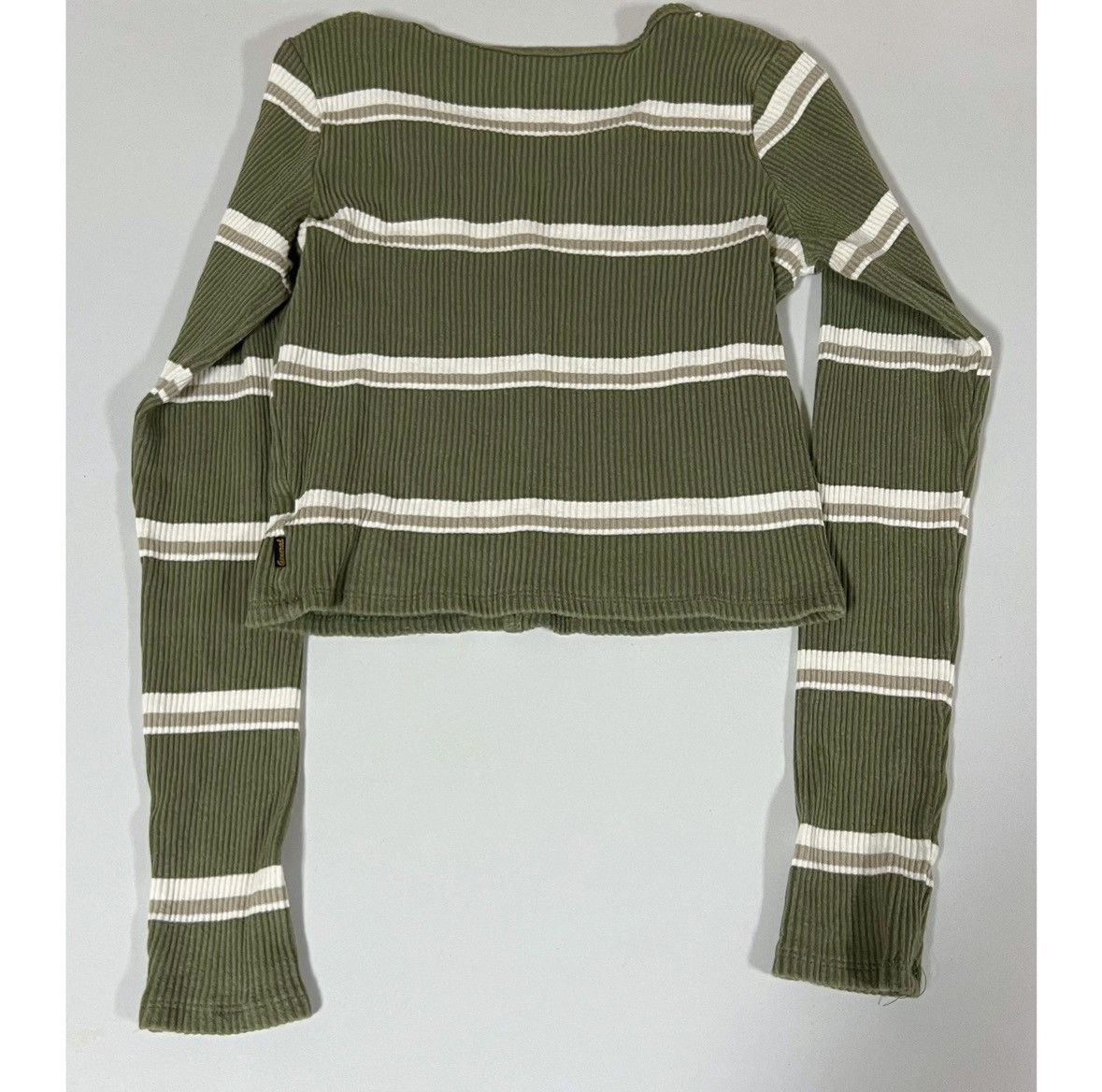 Five Four Olive Striped Long Sleeve Henley Shirt Top Blouse Size S ✨ Size S / US 4 / IT 40 - 3 Thumbnail