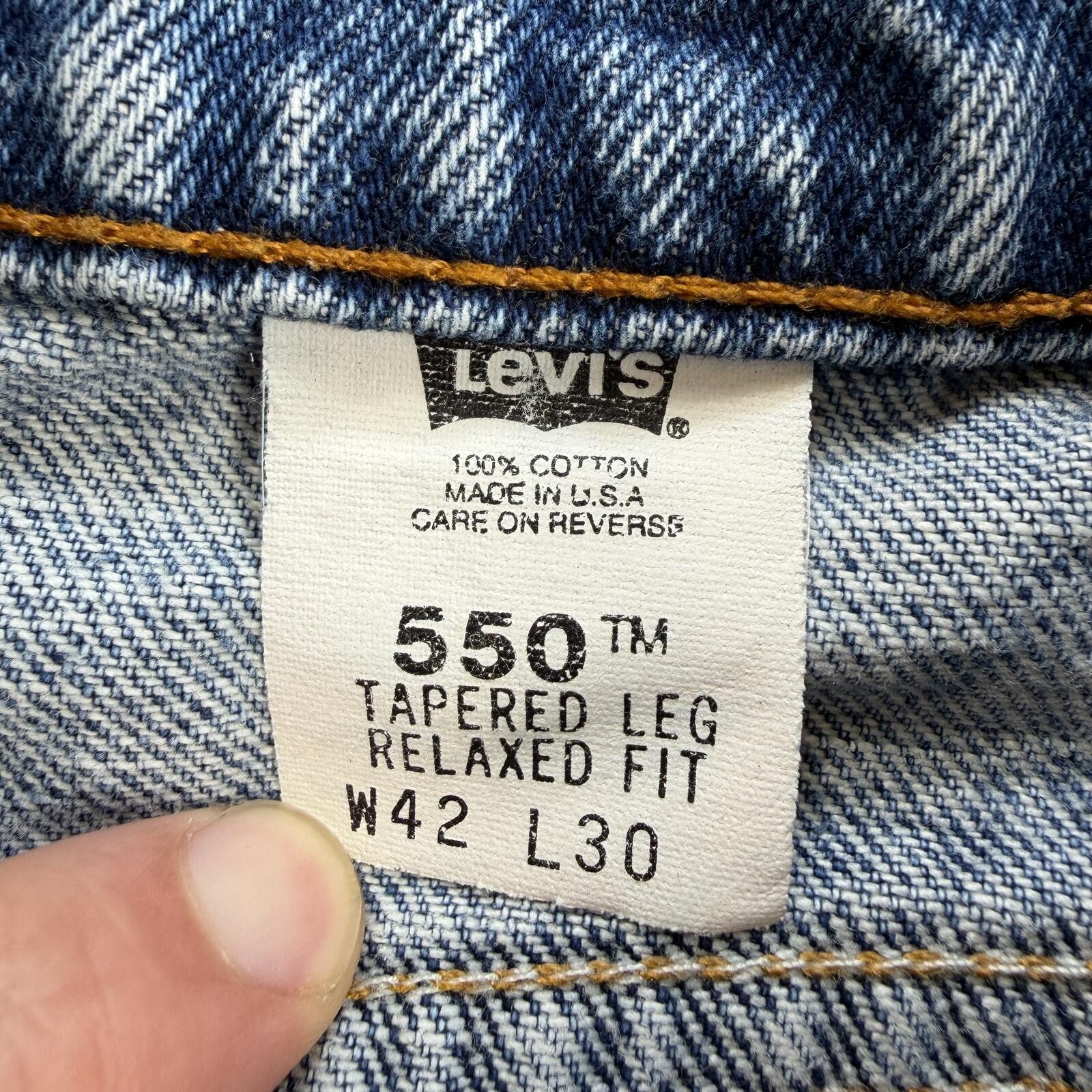 Levi's Vintage Levis 550 Relaxed Fit Tapered Leg Jeans USA 40x30 Size US 40 / EU 56 - 6 Thumbnail
