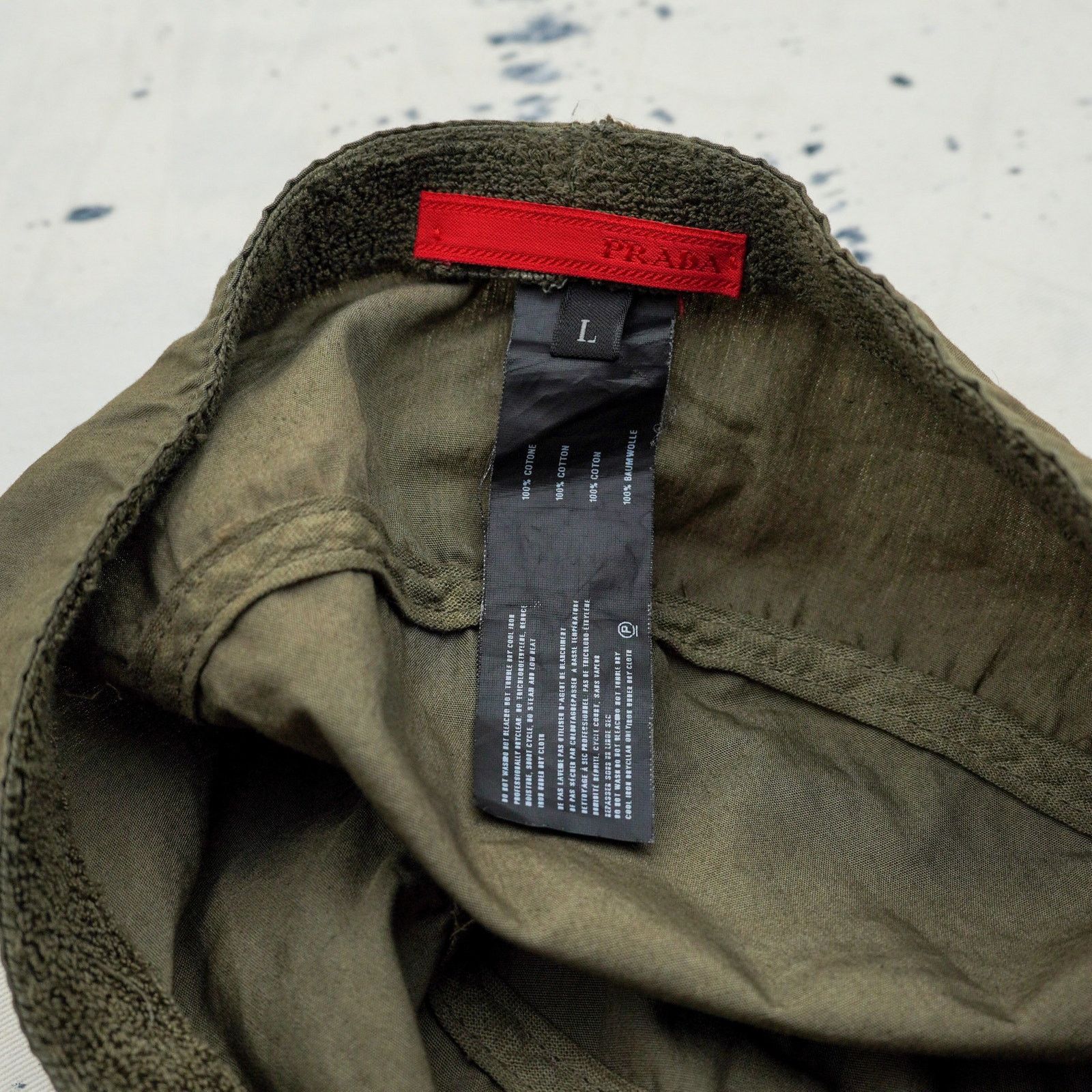 Prada Vintage prada khaki green military tab logo sport cap hat Size ONE SIZE - 6 Thumbnail