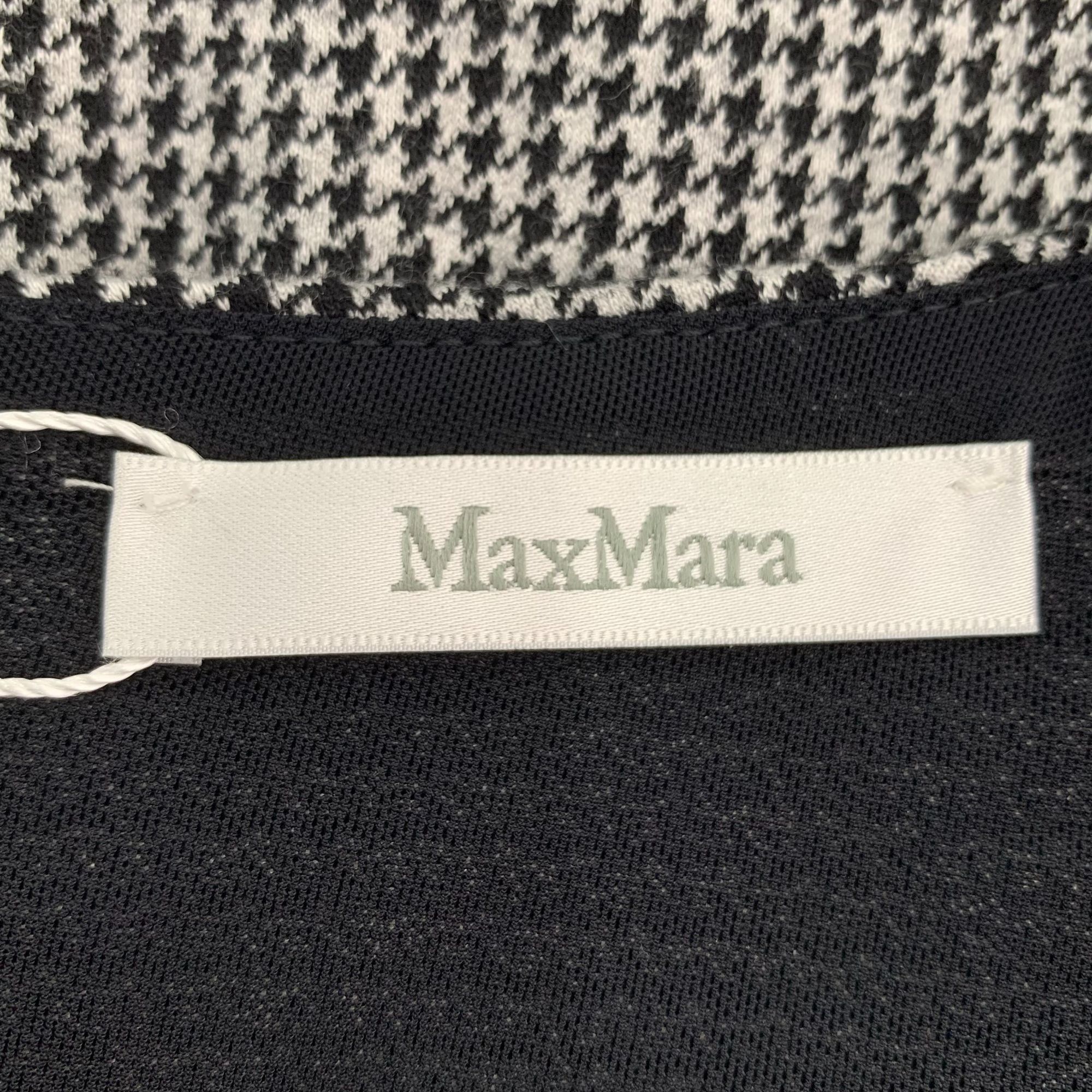 Max Mara Max Mara Grey Houndstooth Wool V-Neck Dress (Size 40) Size S / US 4 / IT 40 - 3 Thumbnail