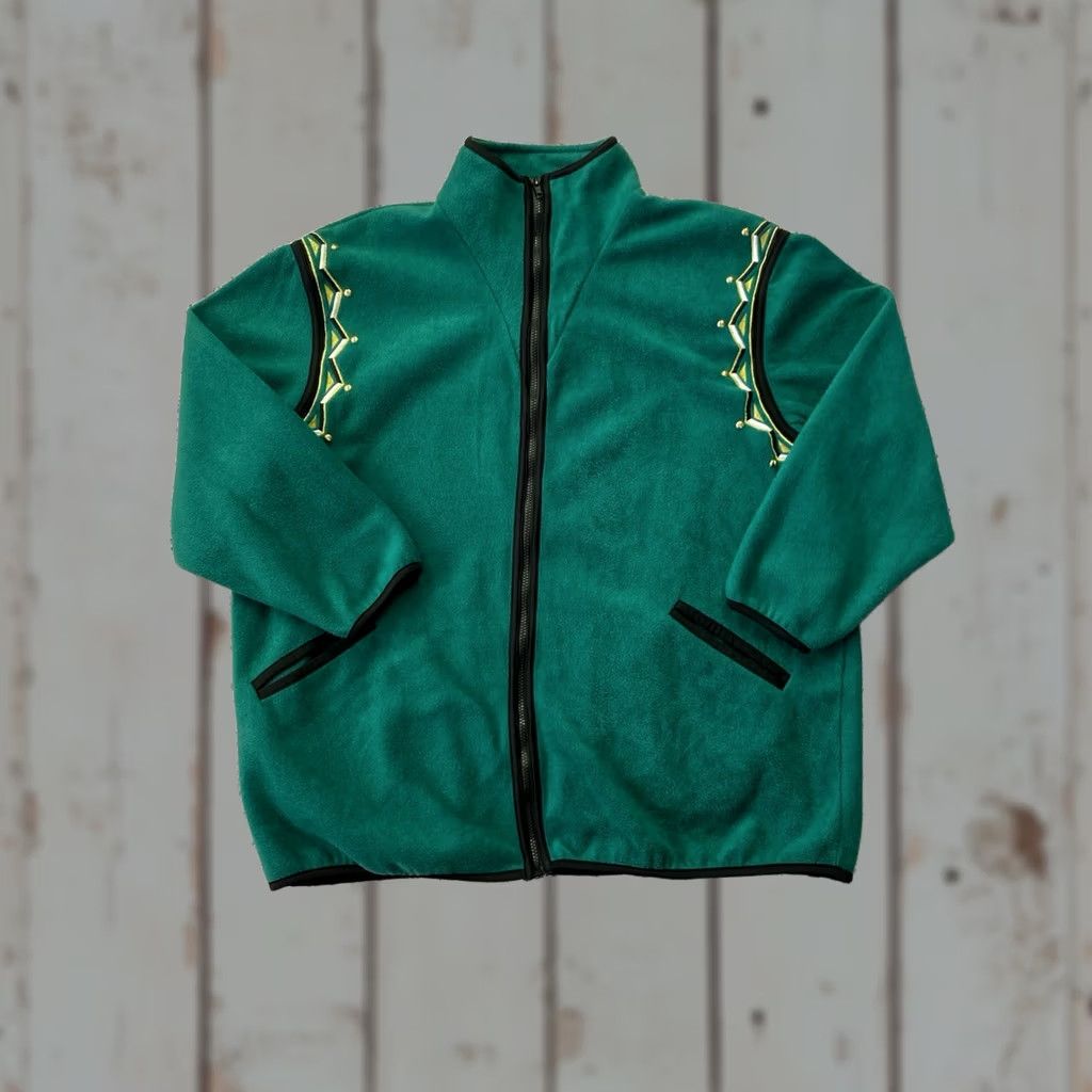 Bob Mackie Mackie Jacket Embroidered Fleece Green XL Women Shirt/Coat Holiday Art Vintage: No (optimize) Size XL / US 12-14 / IT 48-50 - 1 Thumbnail