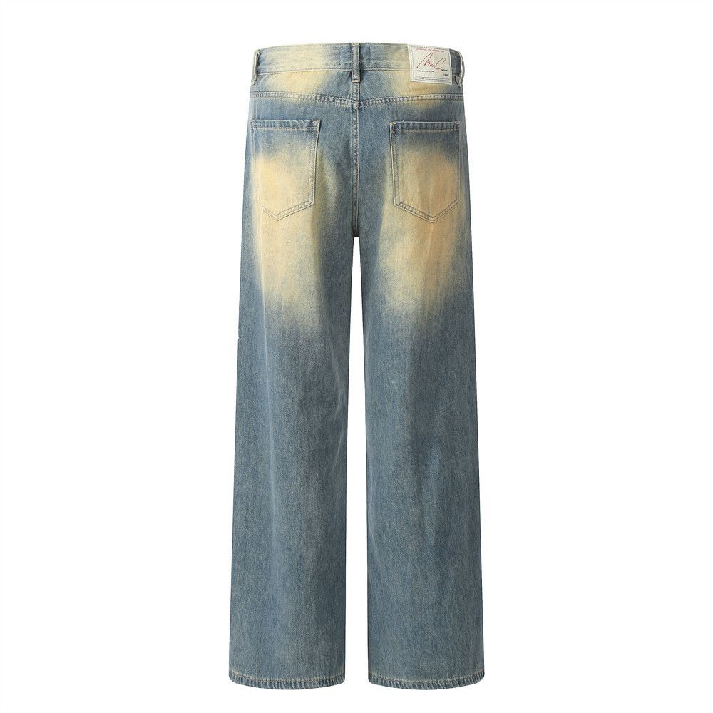 Japanese Brand × Jean Punk distressed washed casual loose straight jeans for men Size US 32 / EU 48 - 3 Thumbnail